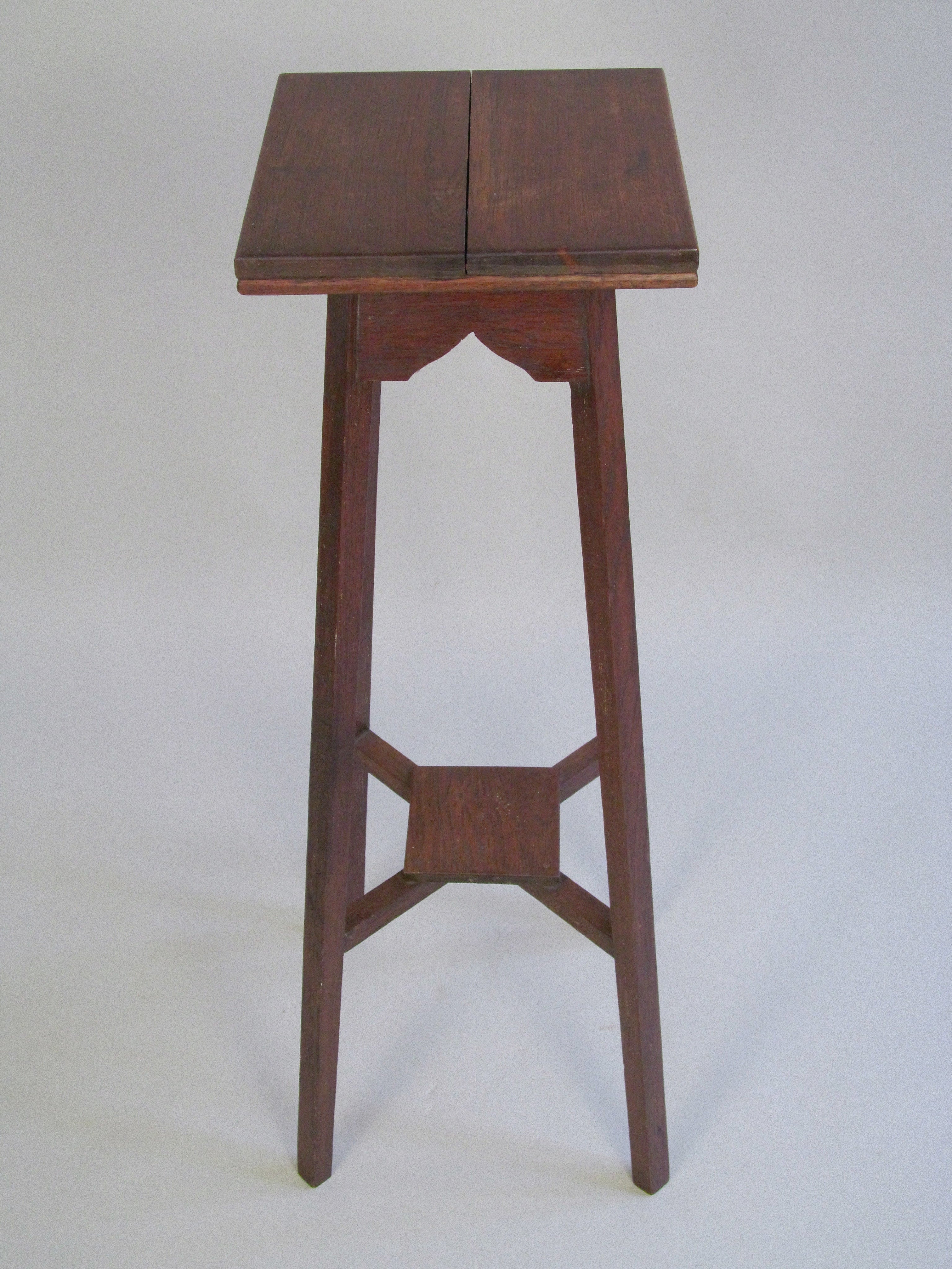 Arts & Crafts Oak Stand, c.1910 — back view showing dark wood finish