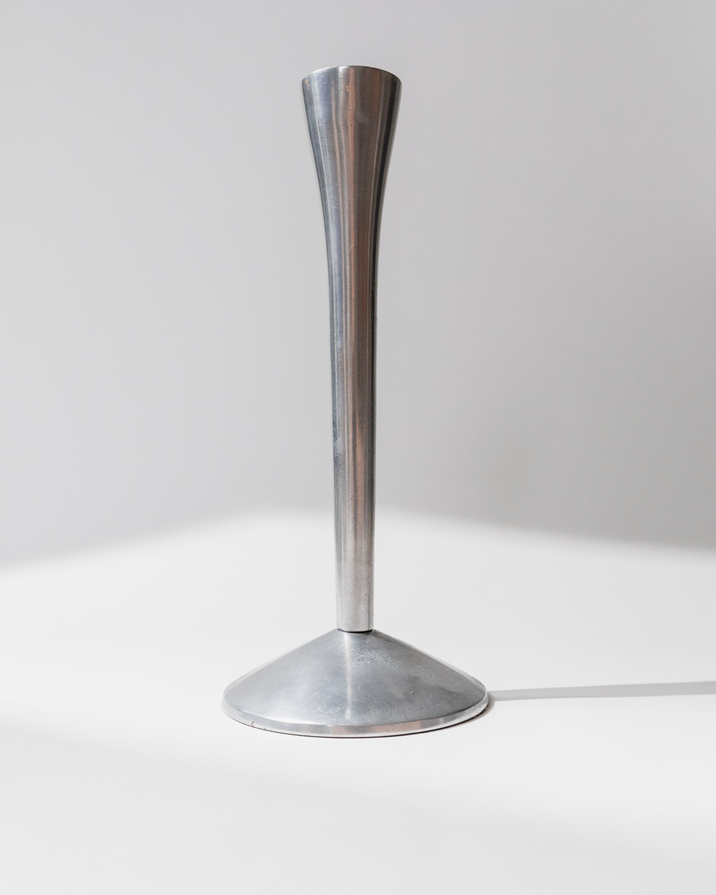 Ensemble de Bougeoirs de 2 - Acier Inoxydable, Italie Années 1970