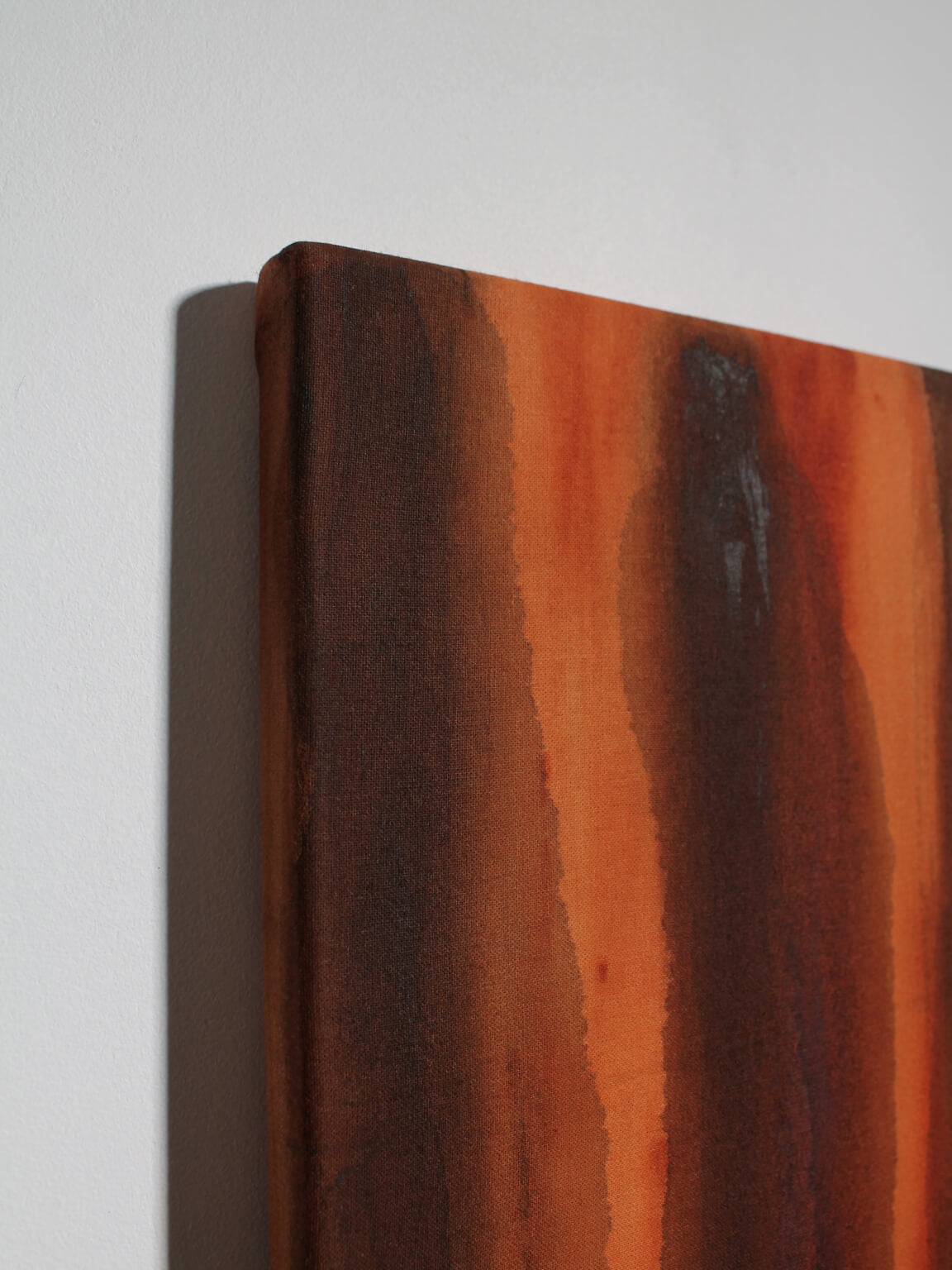 Vertical Organic Lines In Umber, Author Painting — lifestyle setting