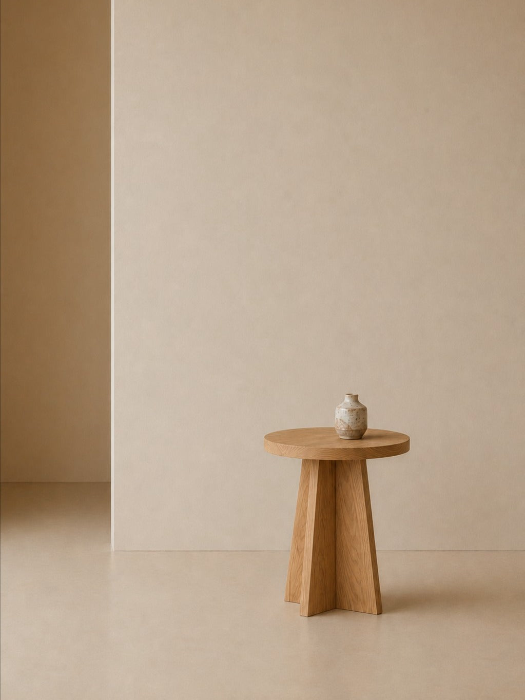 Round Side Table in Oak and Ash - Collection by Joana Vilaca Studio | The Oblist