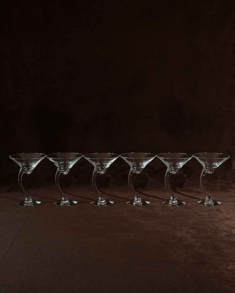 Set of 6 Curved Stem Cocktail Glasses by Truffe Studio | The Oblist