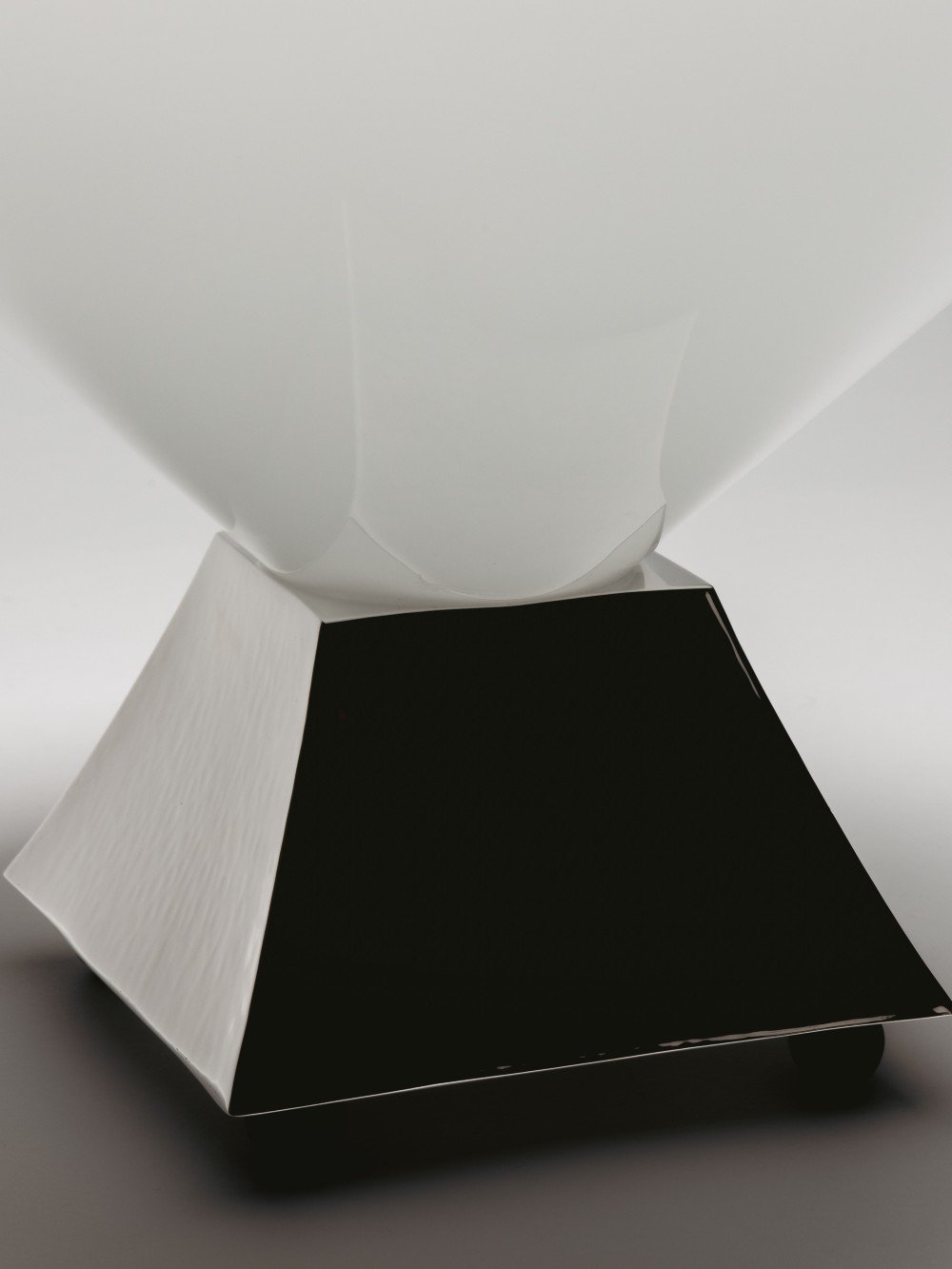 Silver Plated Centerpiece — side angle showing polished silver base