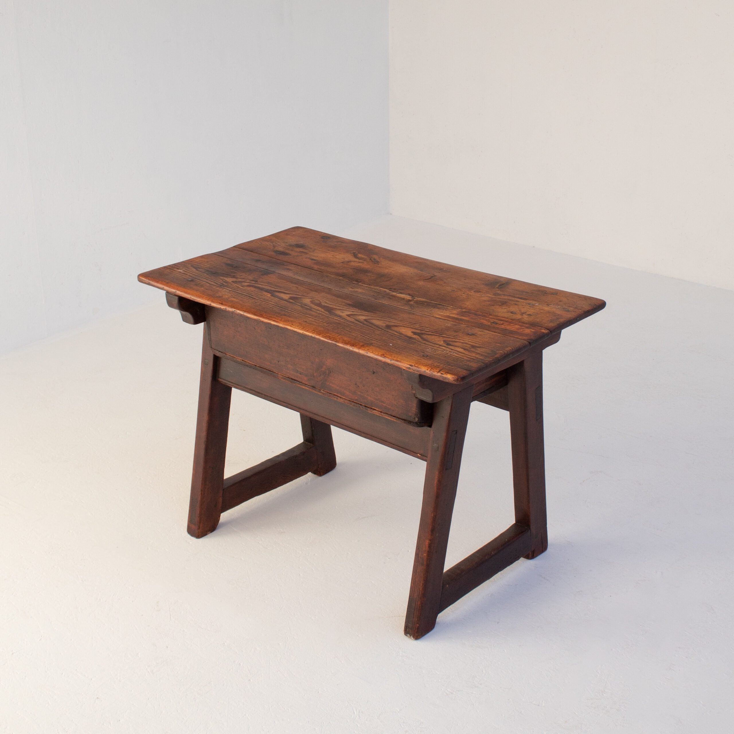 Primitive Solid Wood Side Table — detail view