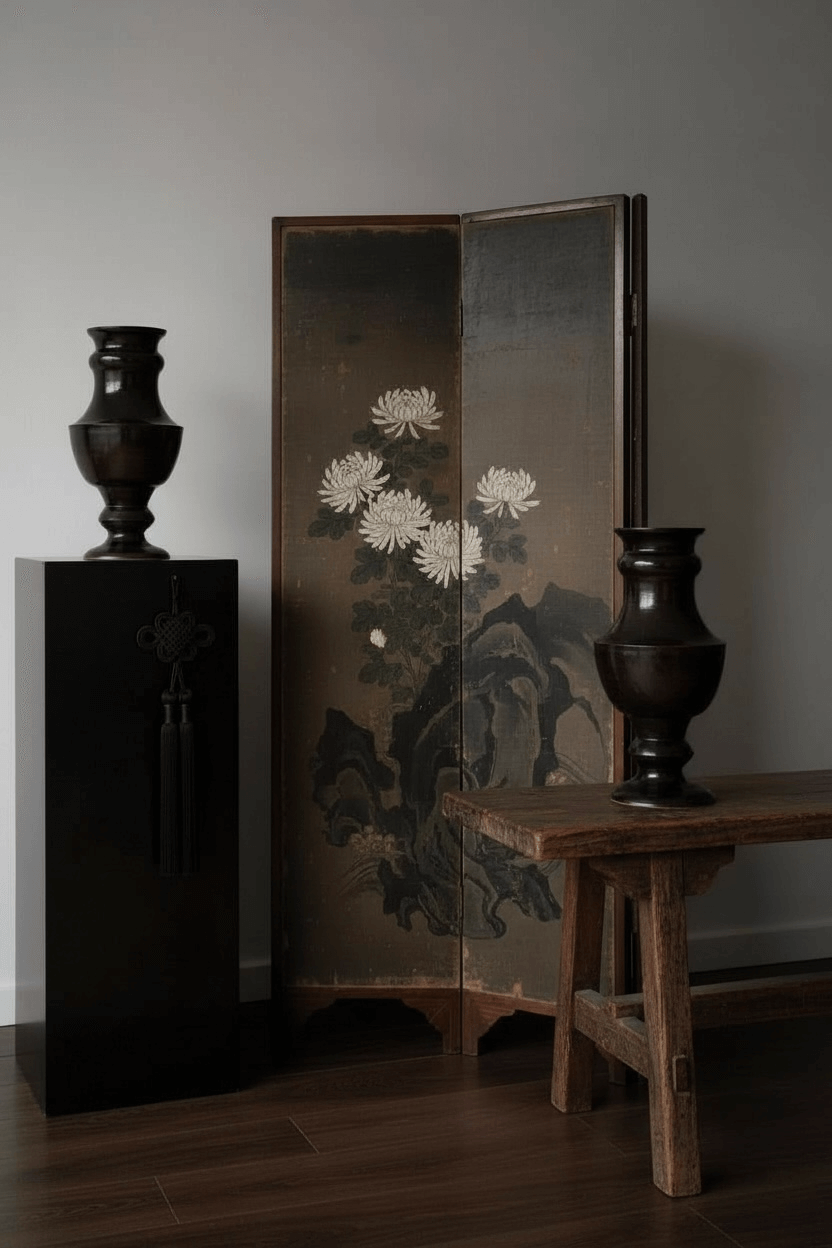 Vase en céramique brun foncé