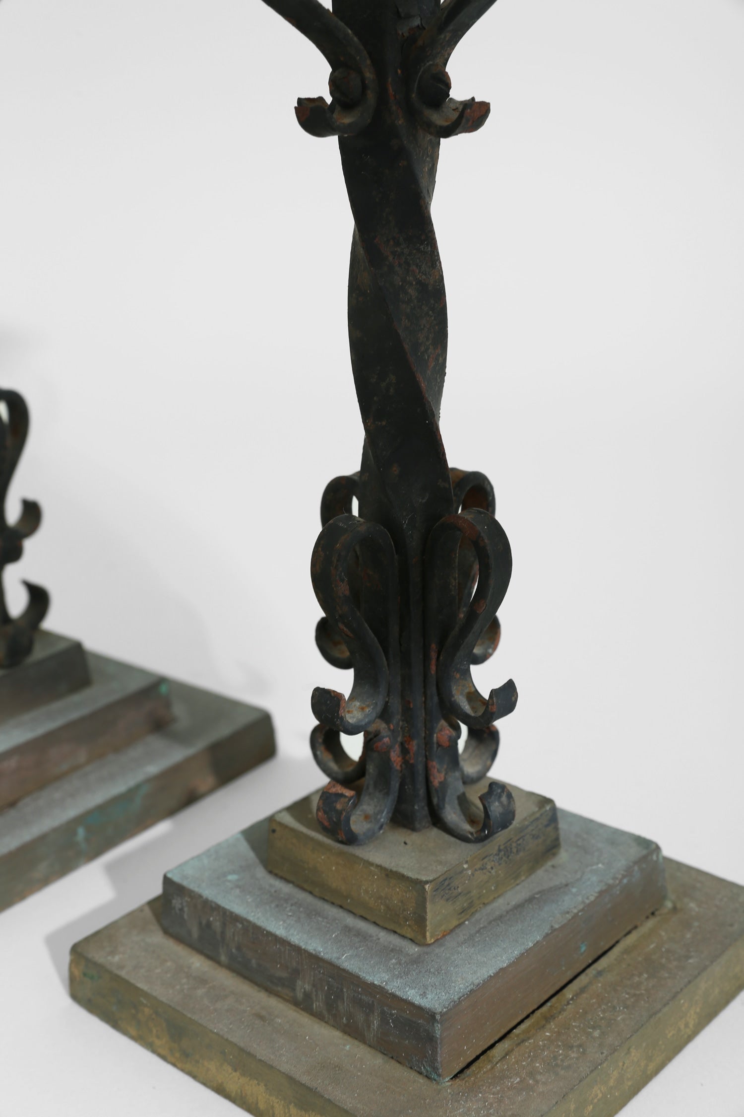 Wrought Iron Candleholder Set — side angle