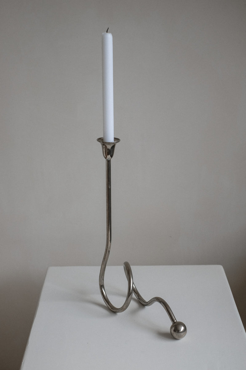 Chrome Candle Holder by Guido Niest — detail view