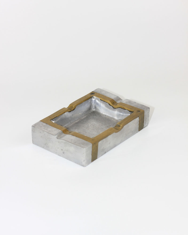 Brutalist Ashtray by Boga Avante Shop | The Oblist — aluminum with brass accents