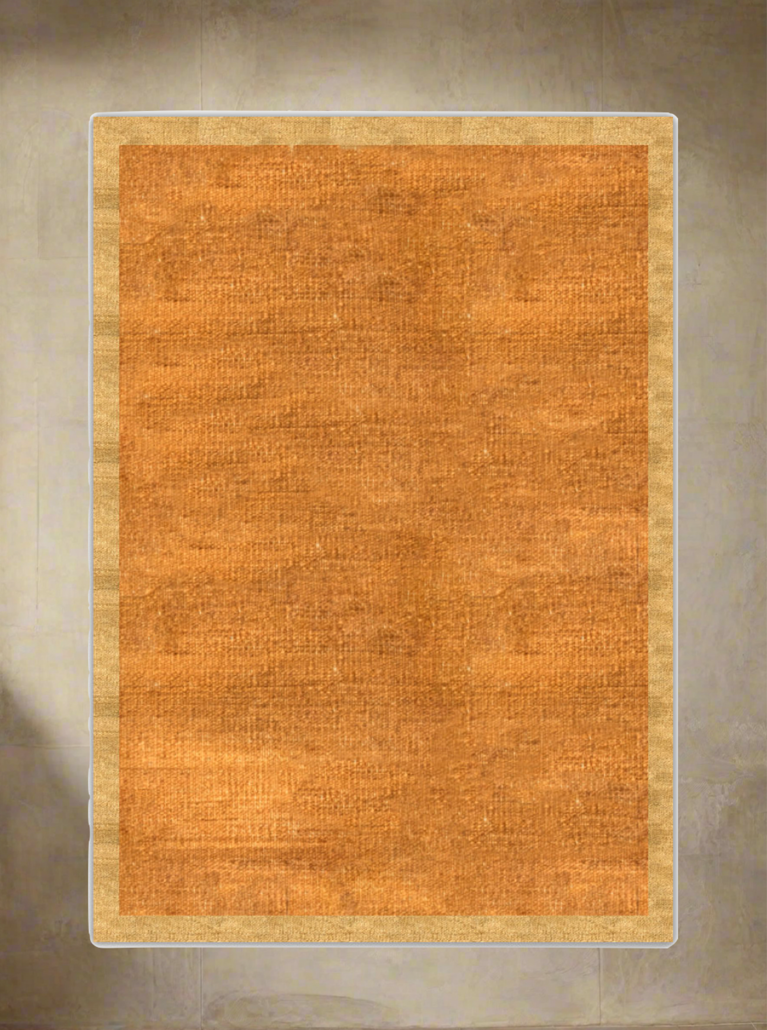 Contrast Border Kilim - Handwoven Rug — side angle on neutral floor setting