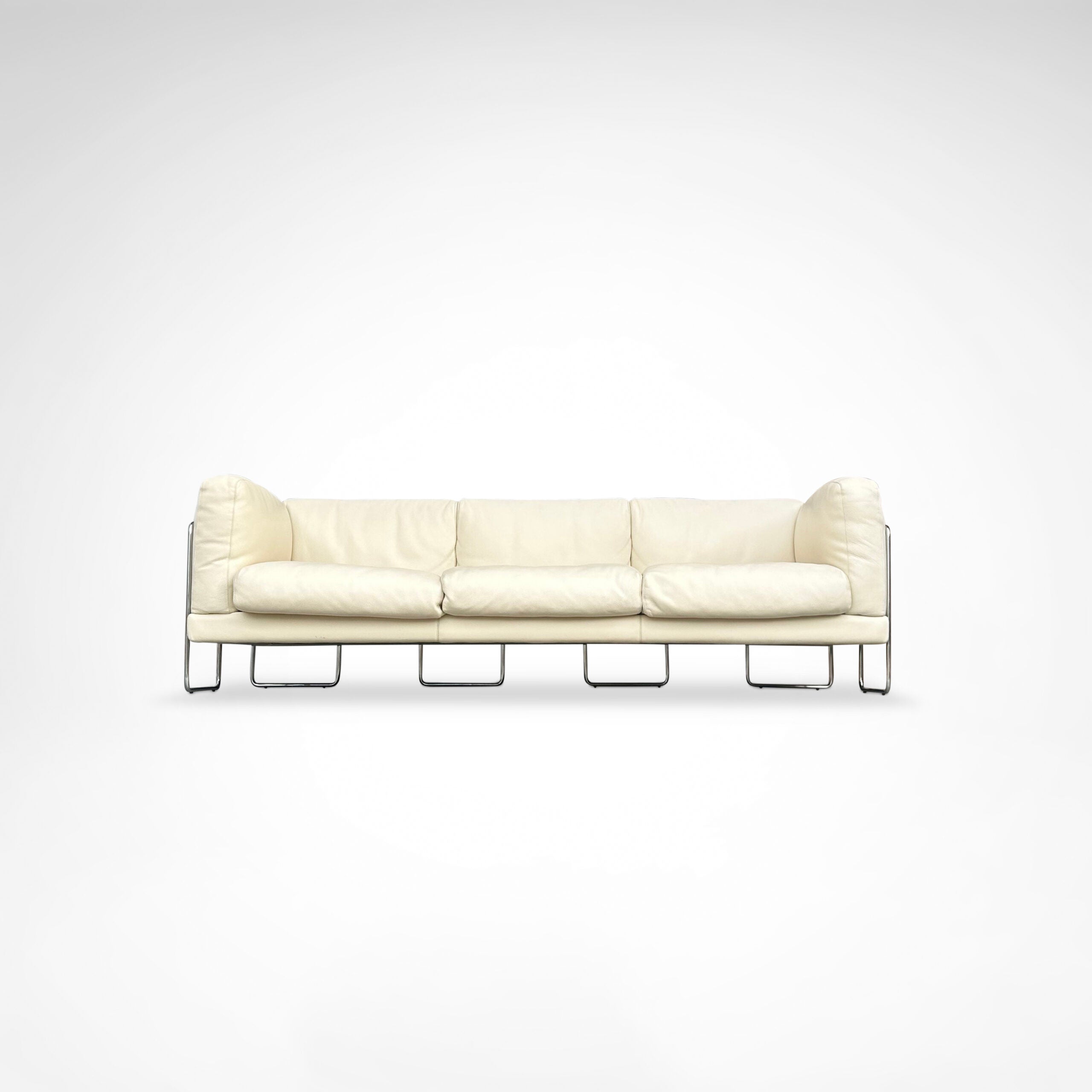 Pen Club 3-Seater Sofa by Kwok Hoi Chan for Steiner France, 1980s — lifestyle setting