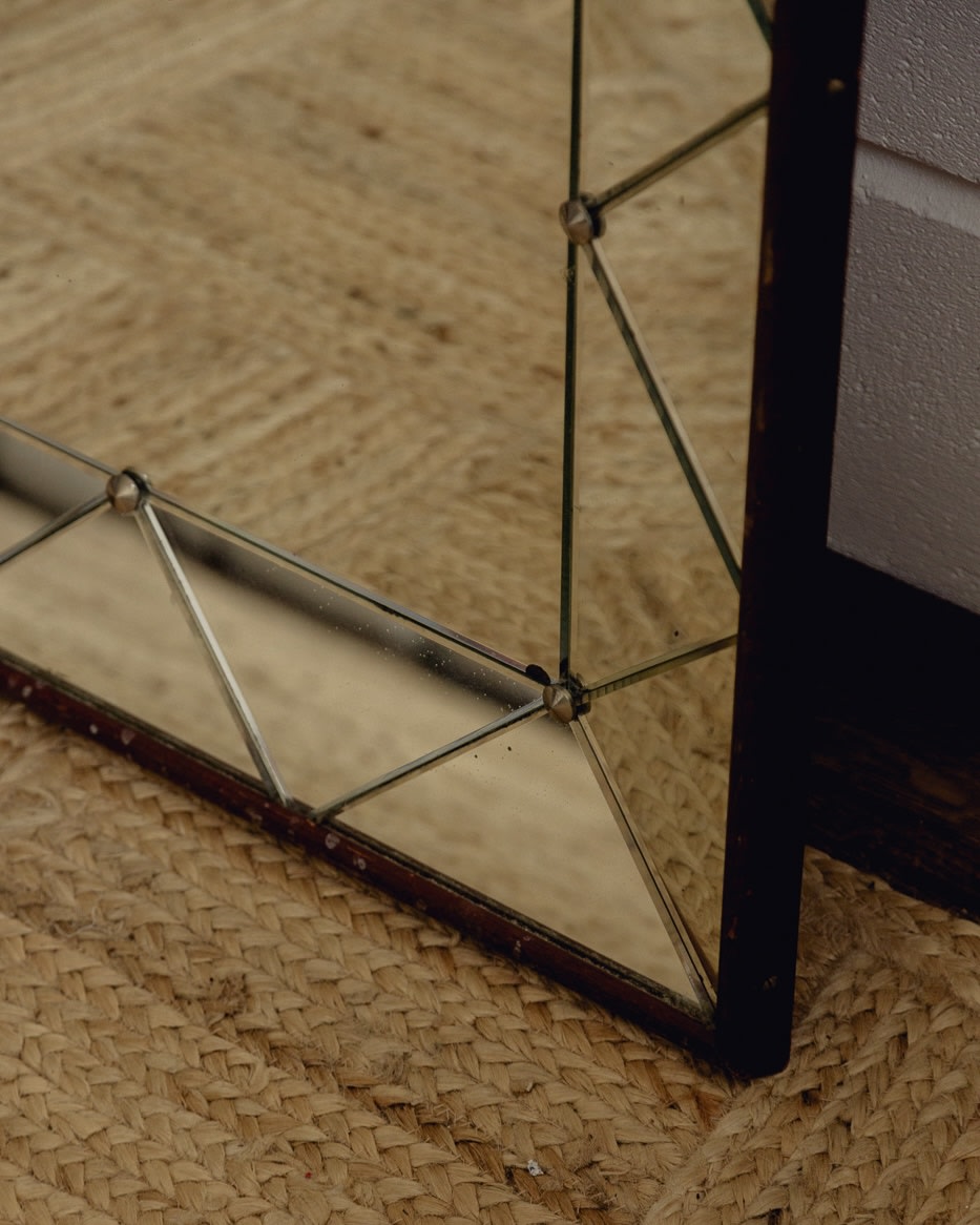 Miroir Suédois Longueur Complète de Style Milieu du Siècle