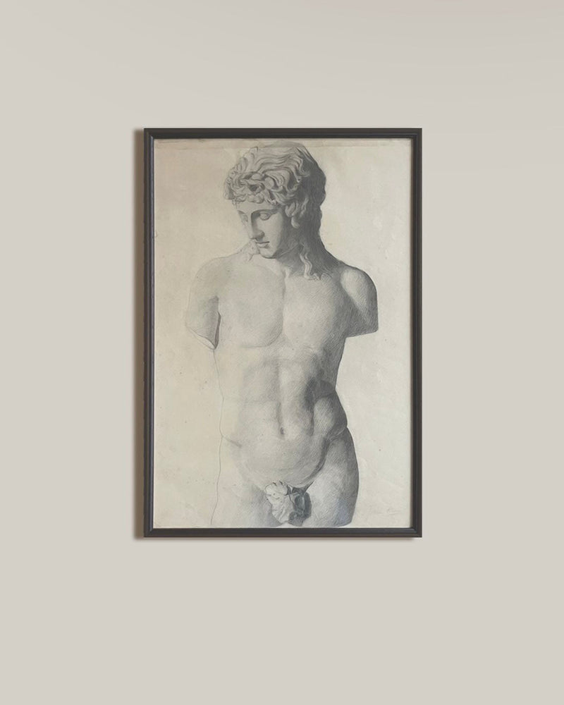 Classical Nude Study, Drawing in Pencil by Médecine | The Oblist — graphite on paper