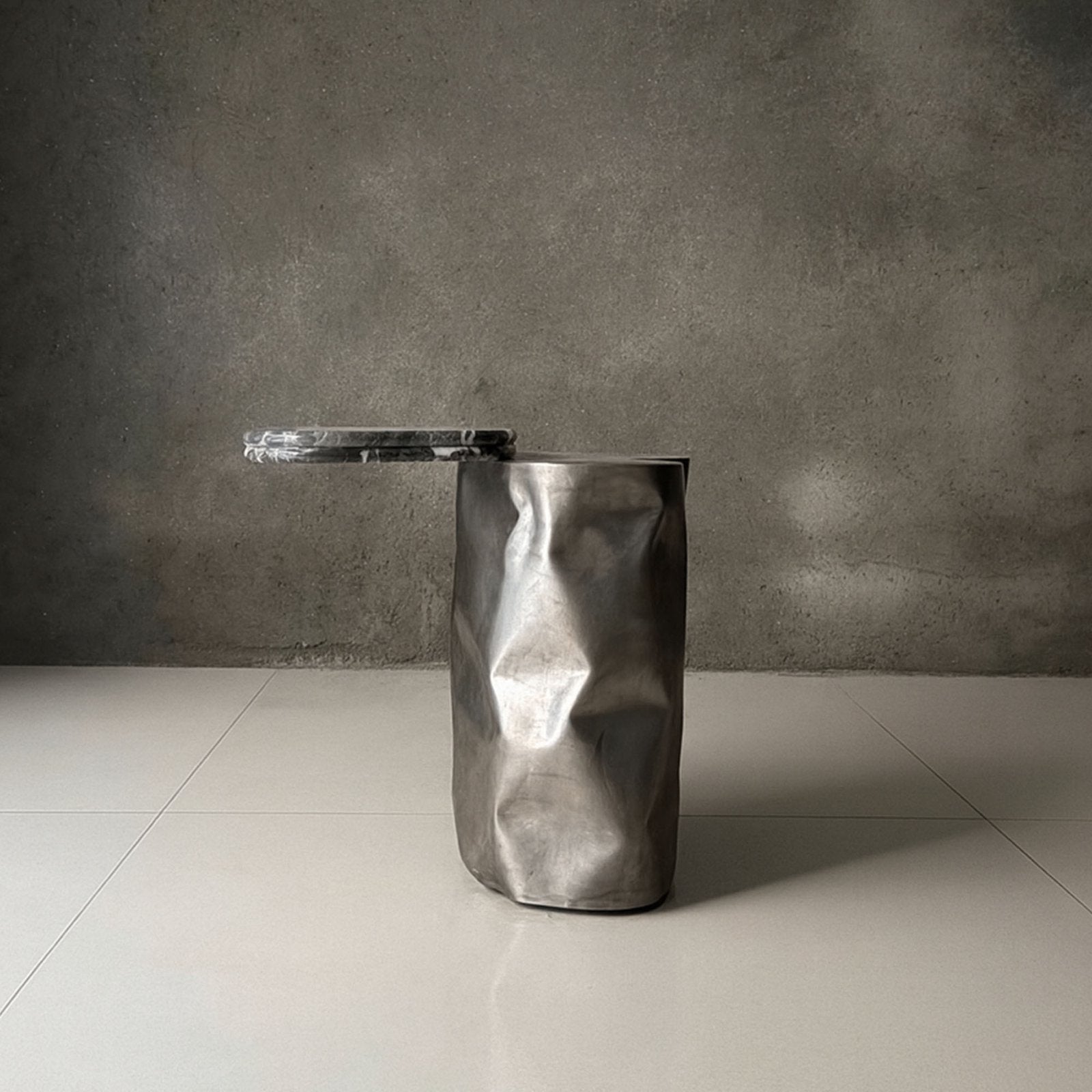 Steel and Stone Side Table - Colgada Series by Nitush Aroosh by Nitush Aroosh | The Oblist