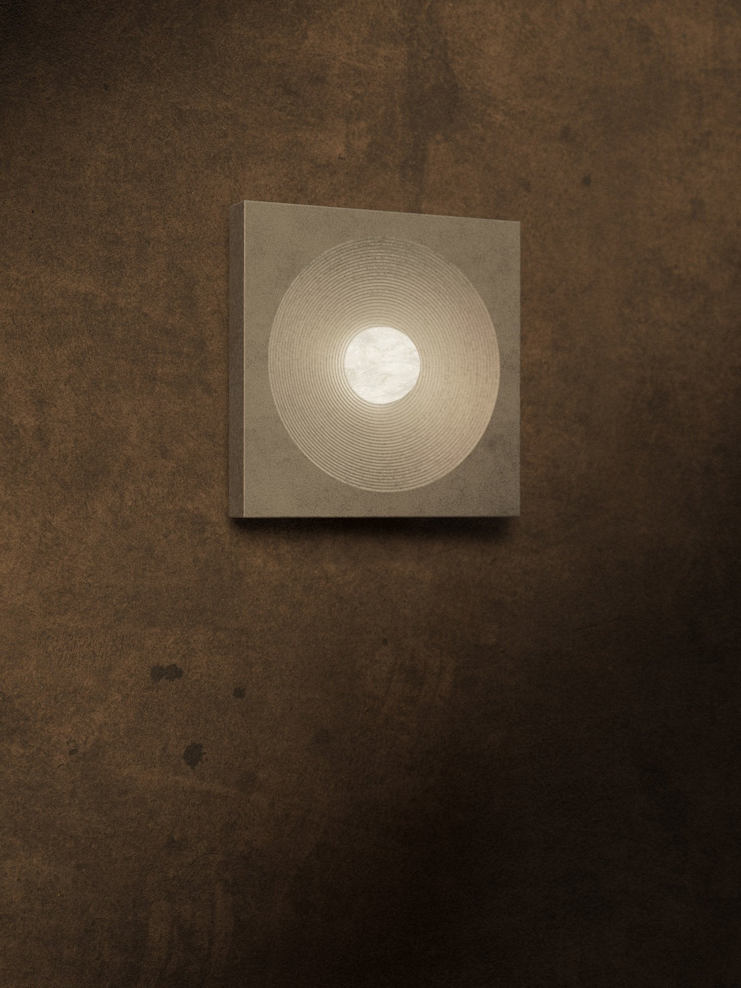 Revolver Wall Lamp in Alabaster and Aluminium by Studio Brocky — side angle