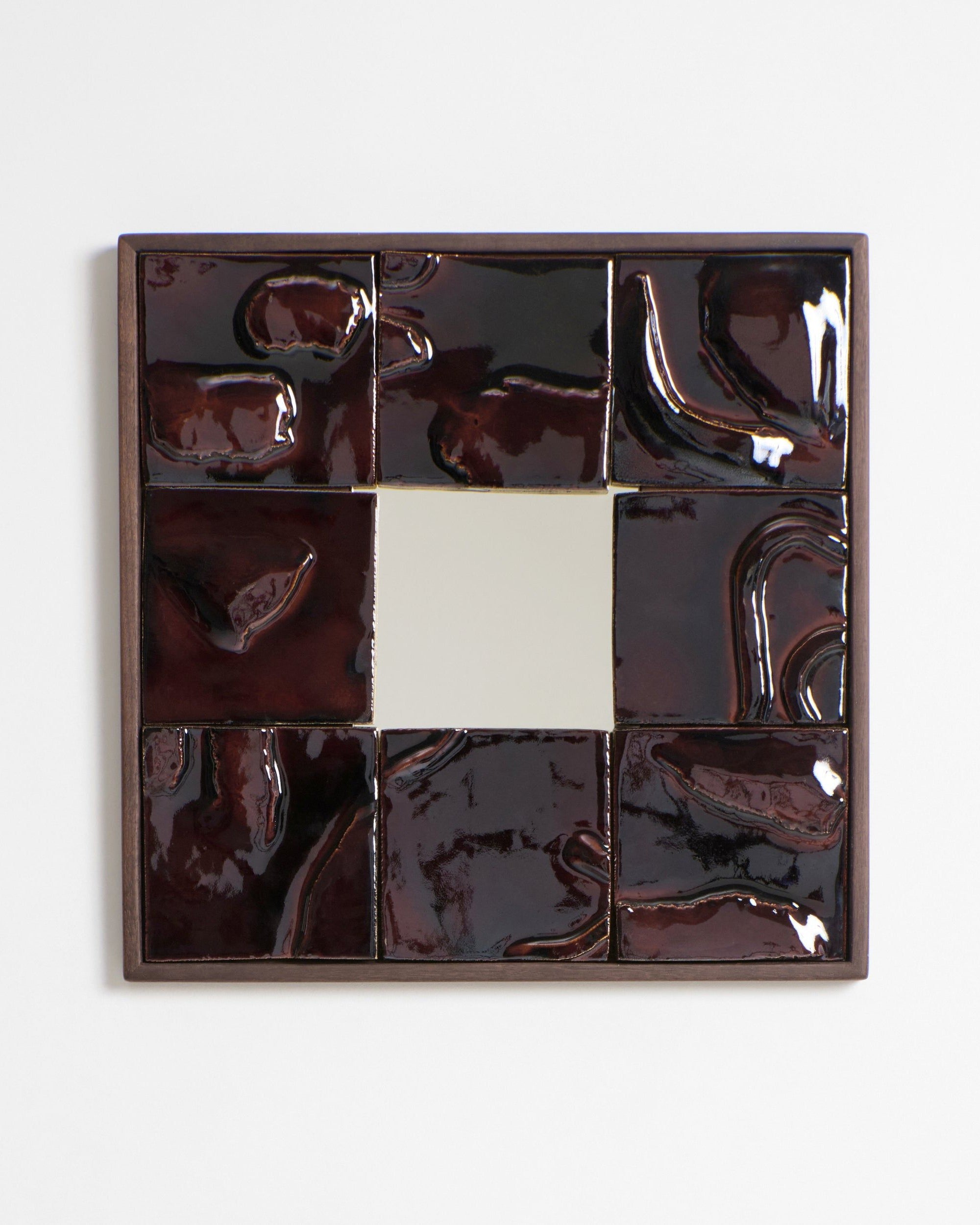 Tiled Mirror by Project 213A | The Oblist — handcrafted ceramic, dark glossy finish