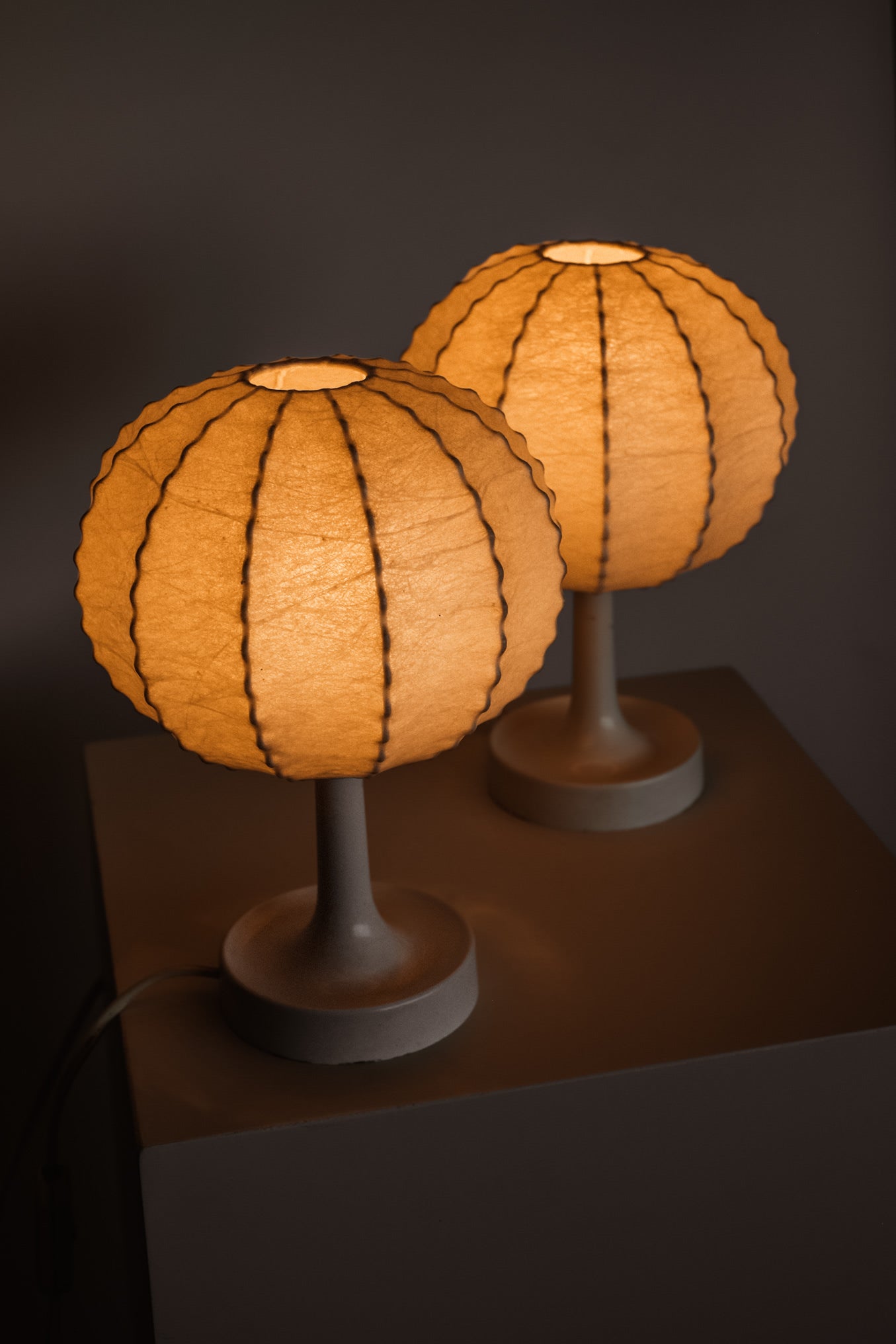 Pair of Cocoon Table Lamps by Friedel Wauer for Goldkant Leuchten, 1970s — additional view