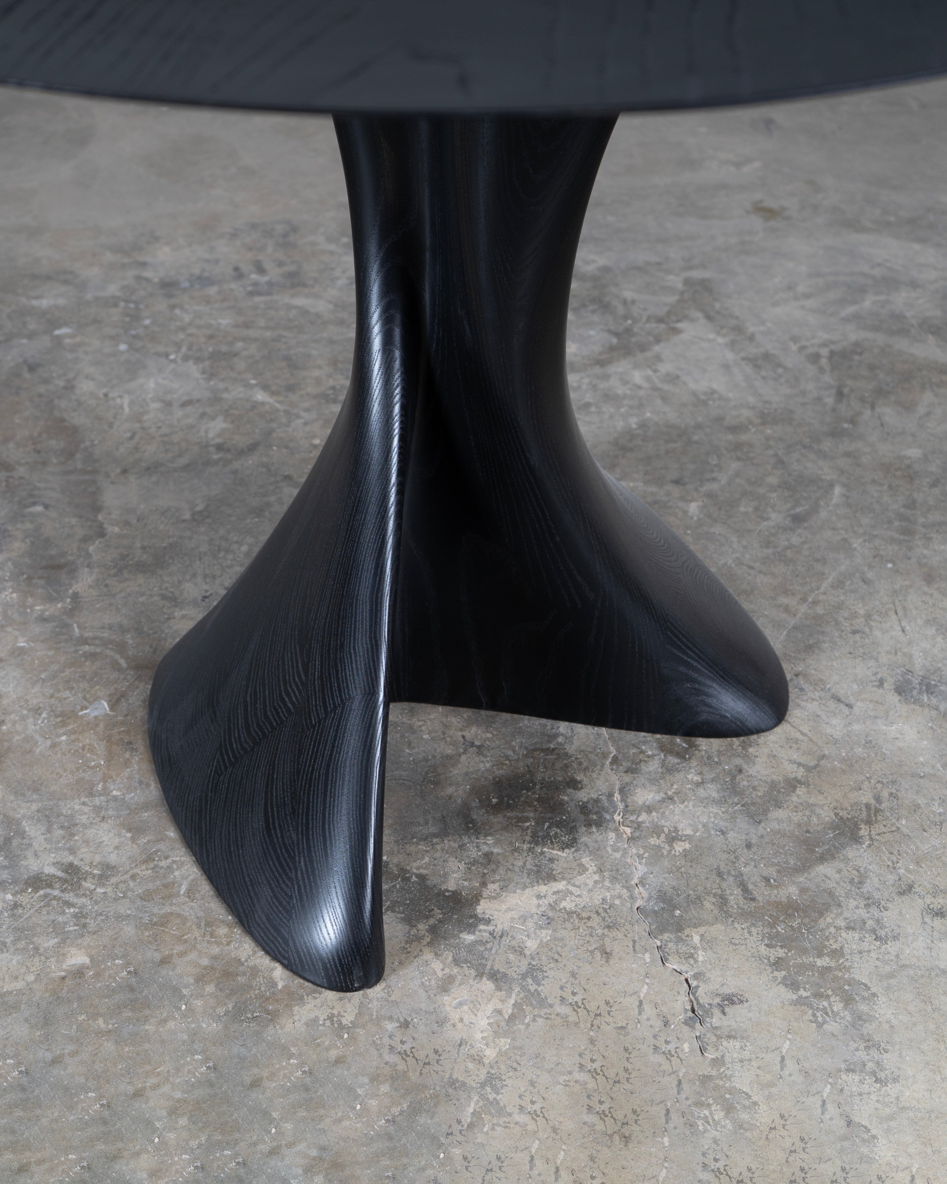 Sculptural Dervish Table in Ash wood Ebony stain — alternate view