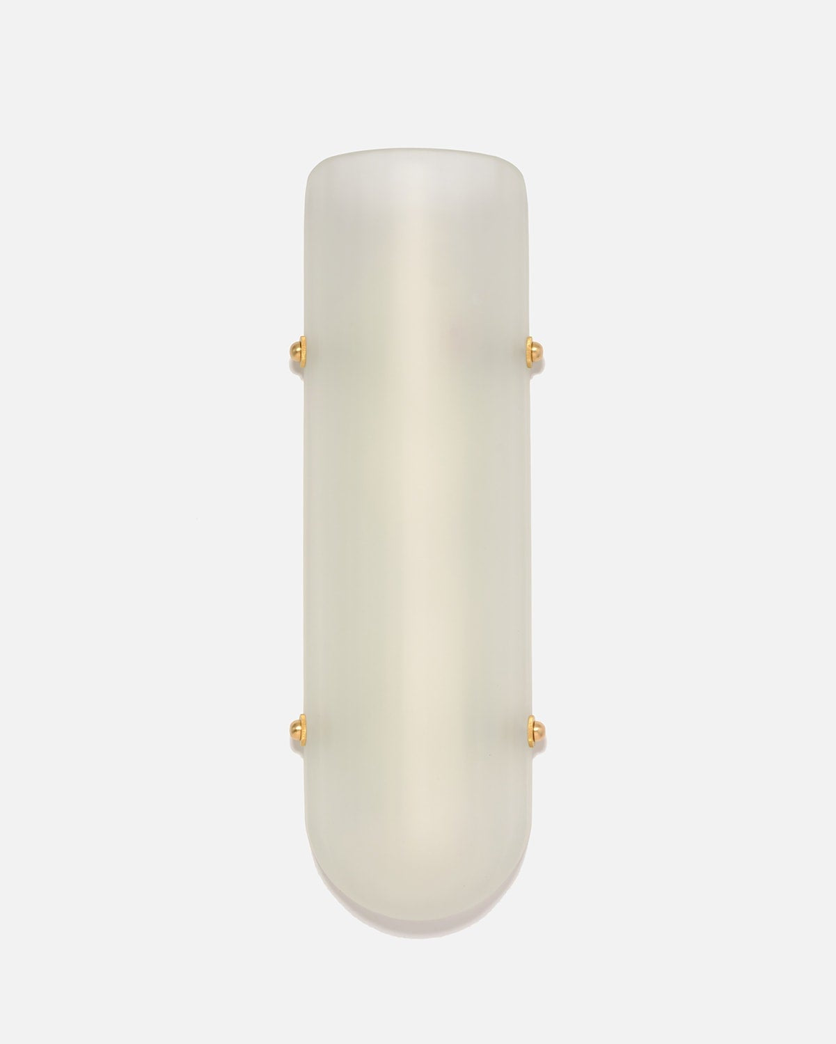 Selene Blown Colored Glass LED Wall Sconce with Etched Finish and Brass Metal Hardware — side view highlighting frosted glass