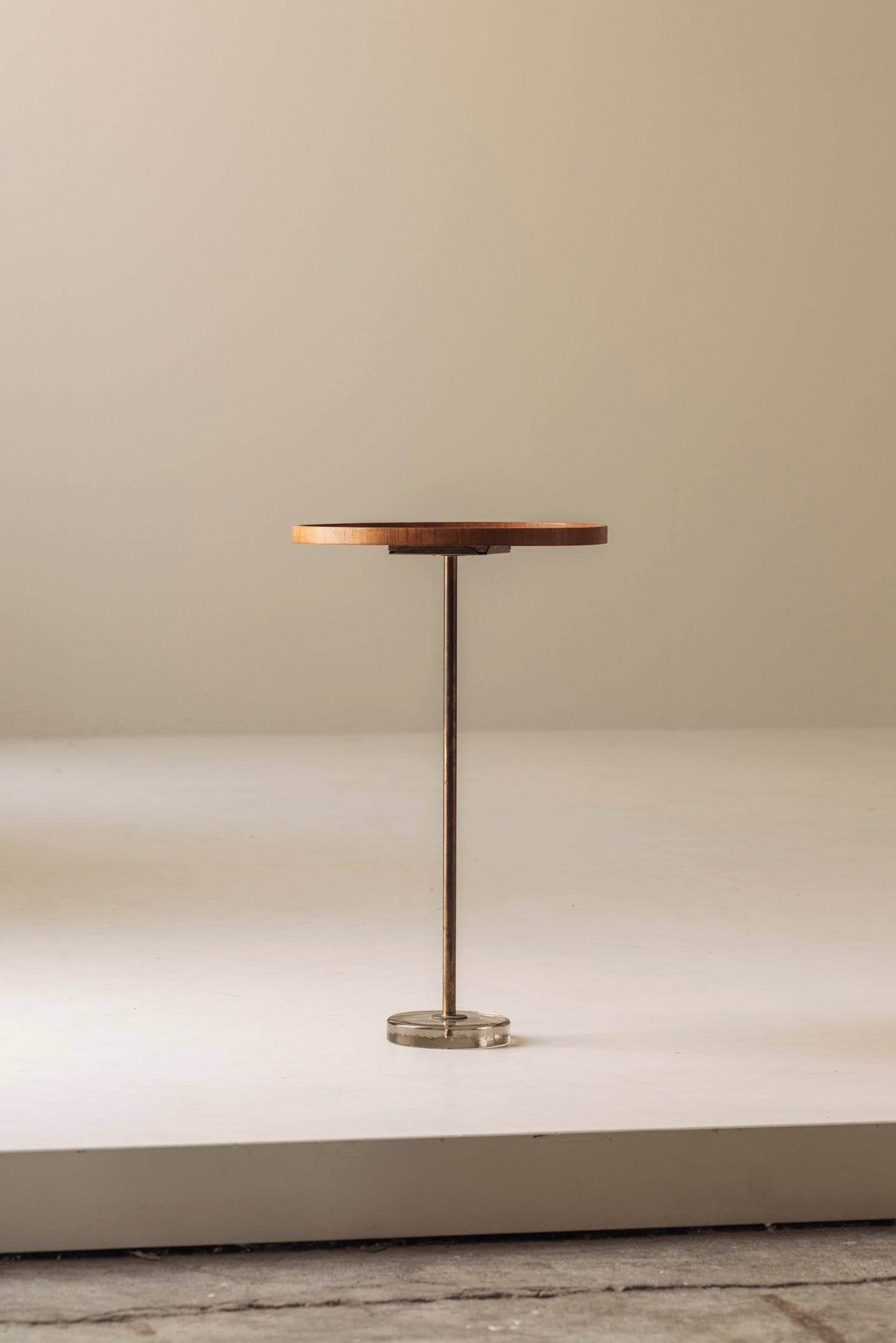 Exceptional Danish Side Table in Oak, Brass and Glass, Denmark 1960s — in context