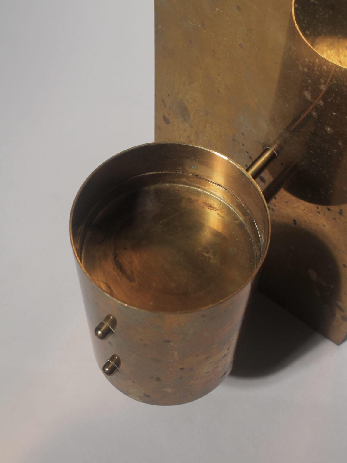 Mid-Century Brass Candle Sconce From Colseth, Norway — side angle