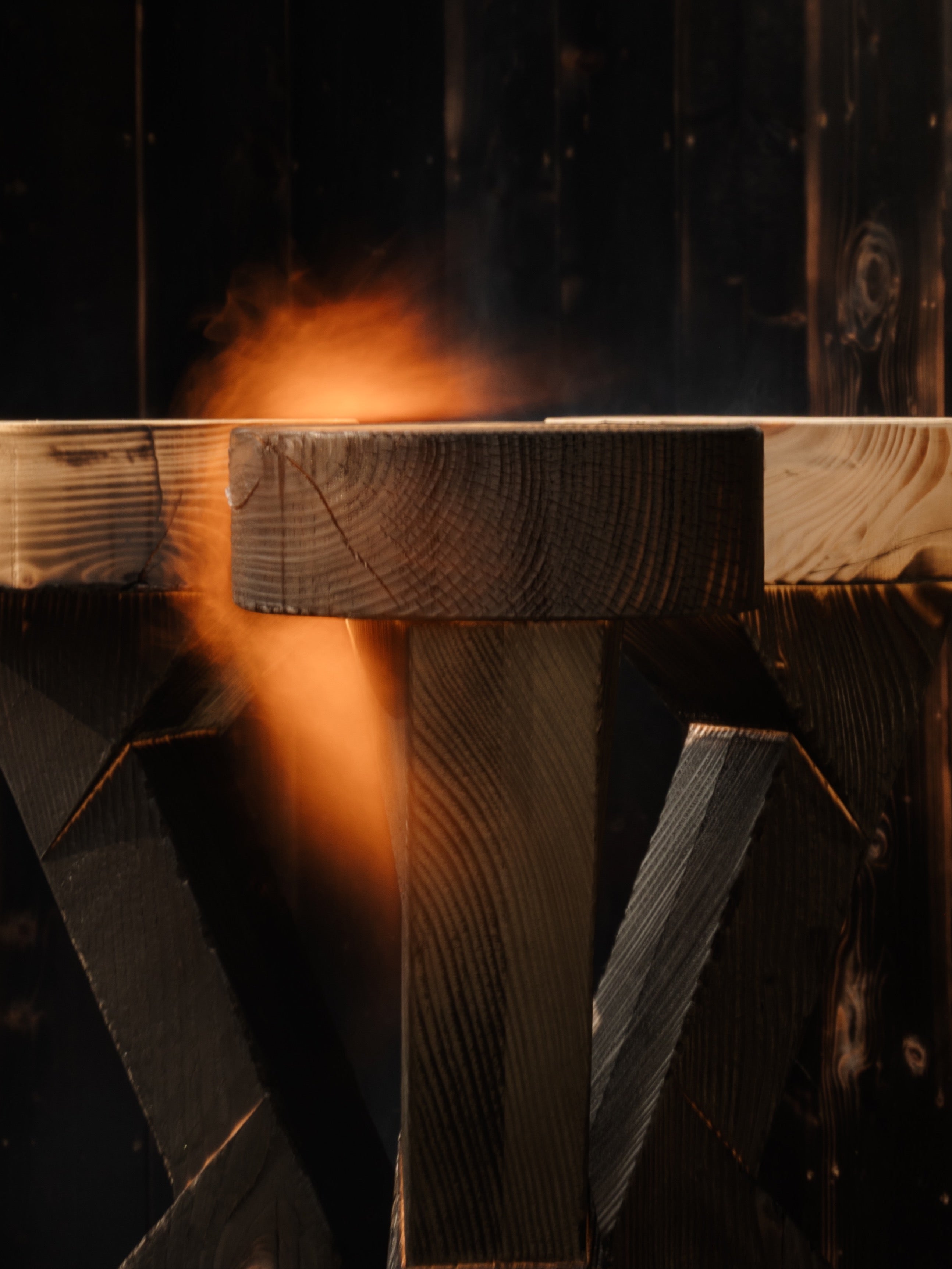 ABORA, End Table in Burnt Wood