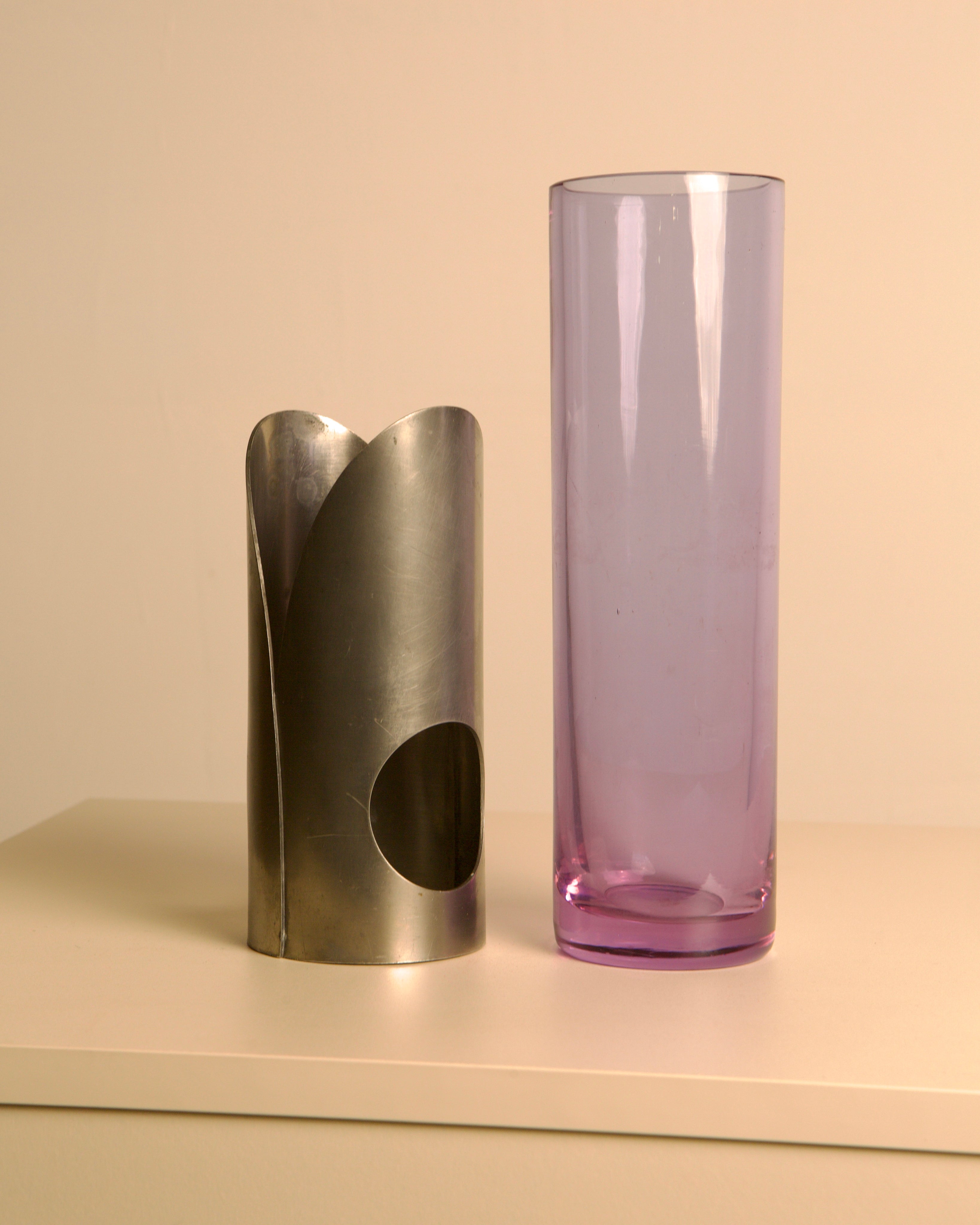 Murano Glass Vase, DLG Arnolfio di Cambio, 1960s — side view on neutral surface