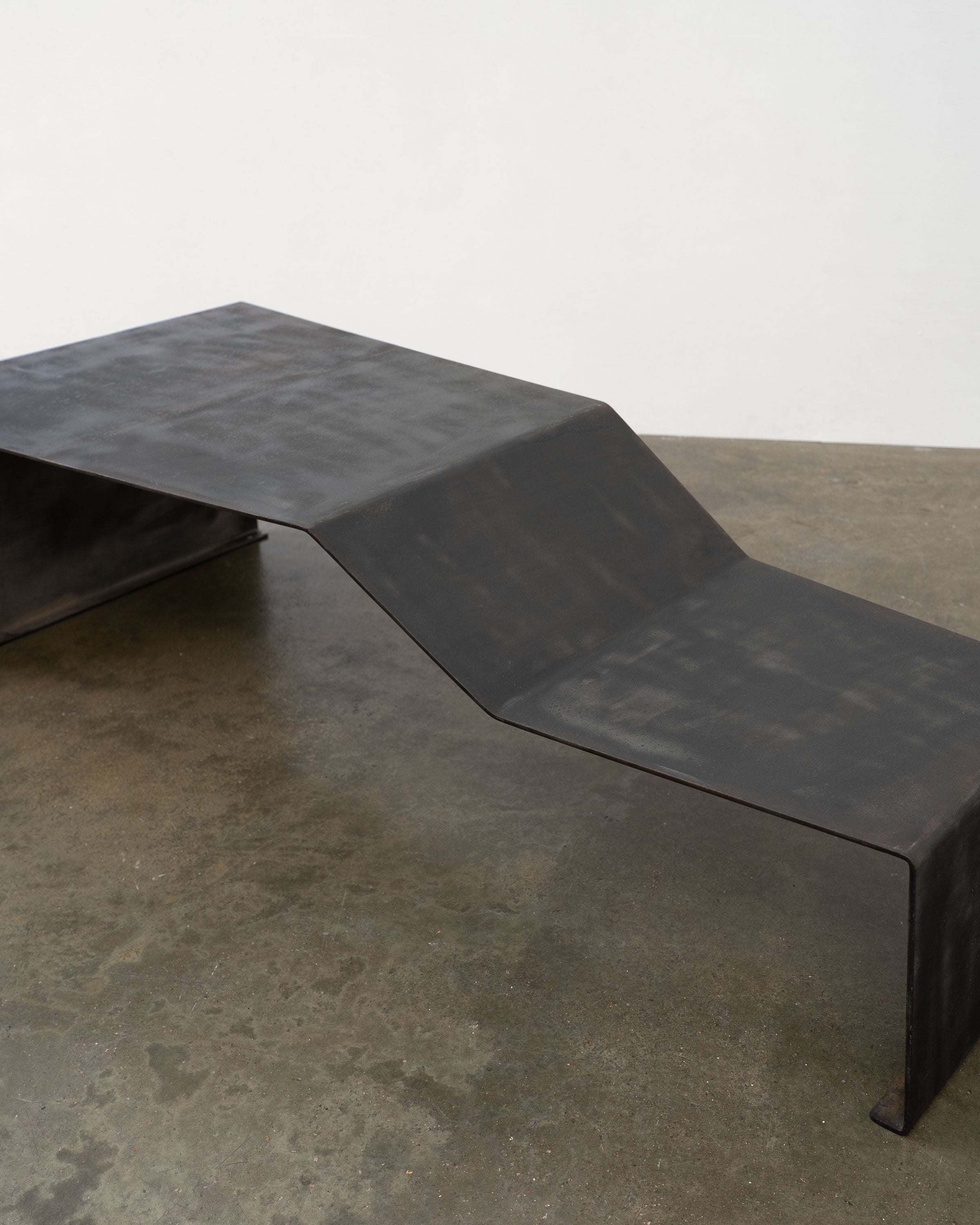 Large Patinated Steel Bench / Coffee Table