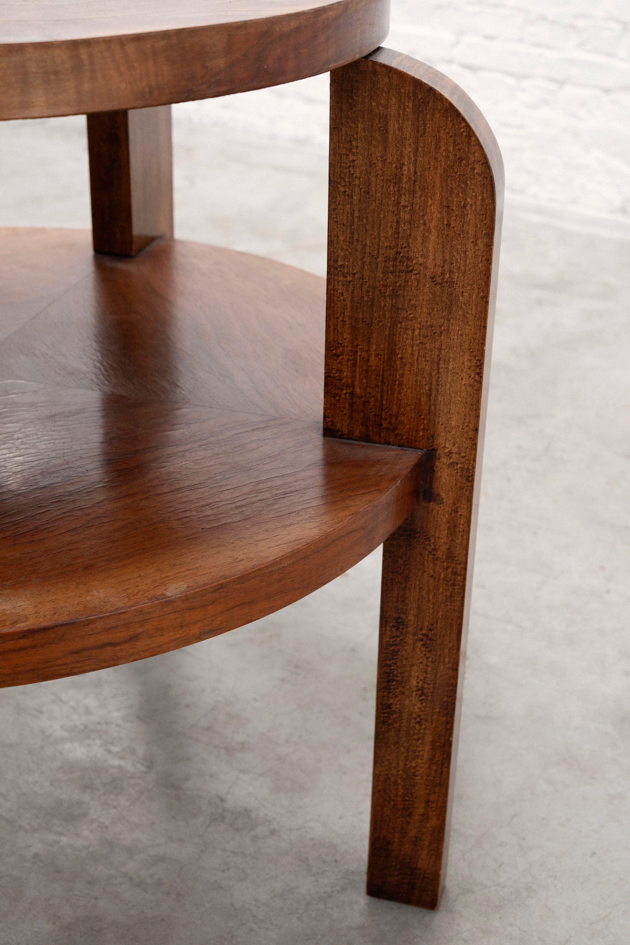 French Art Deco Two-Tier Side Table, c. 1930s — close-up