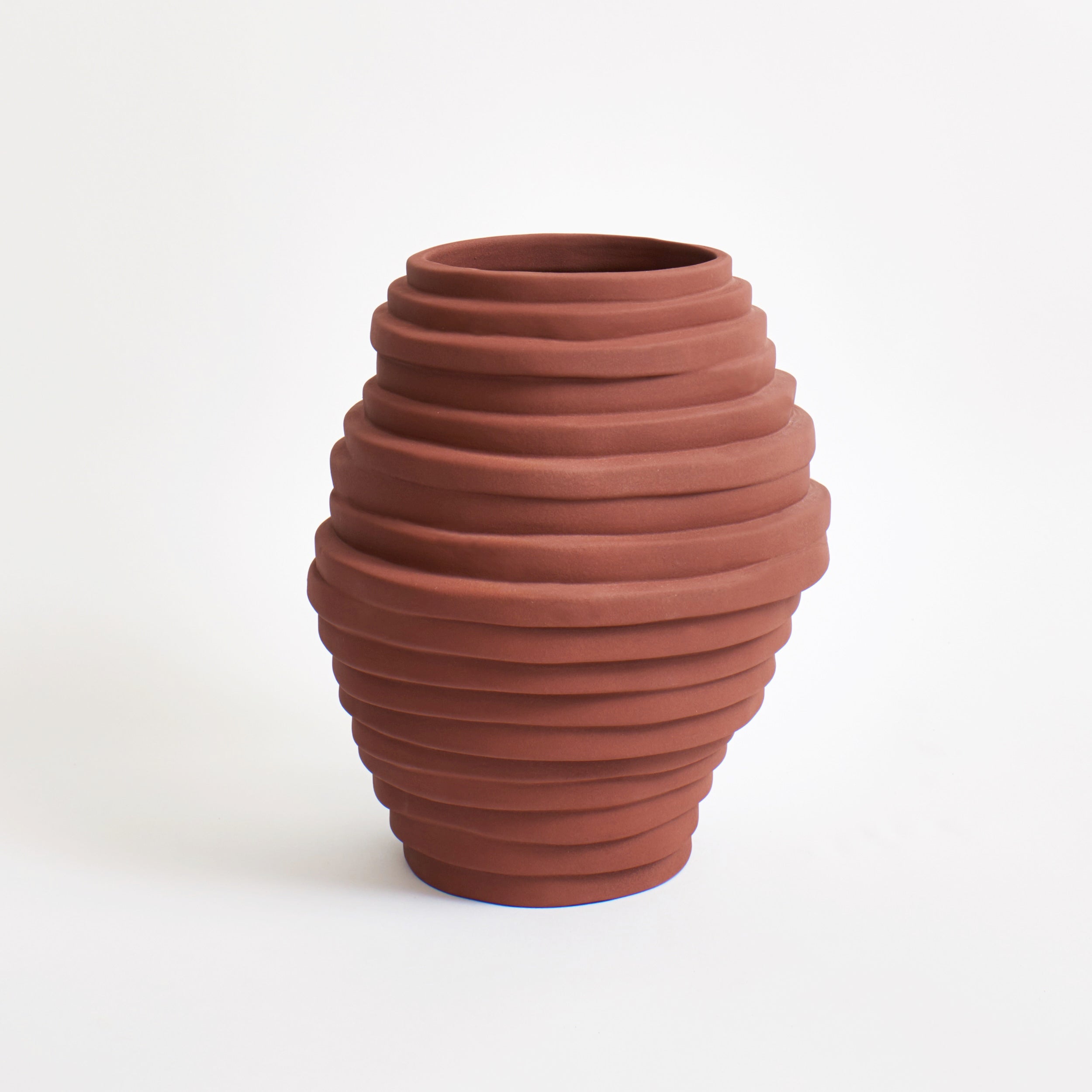 Alfonso Vase in Graphite — angled view highlighting textured surface