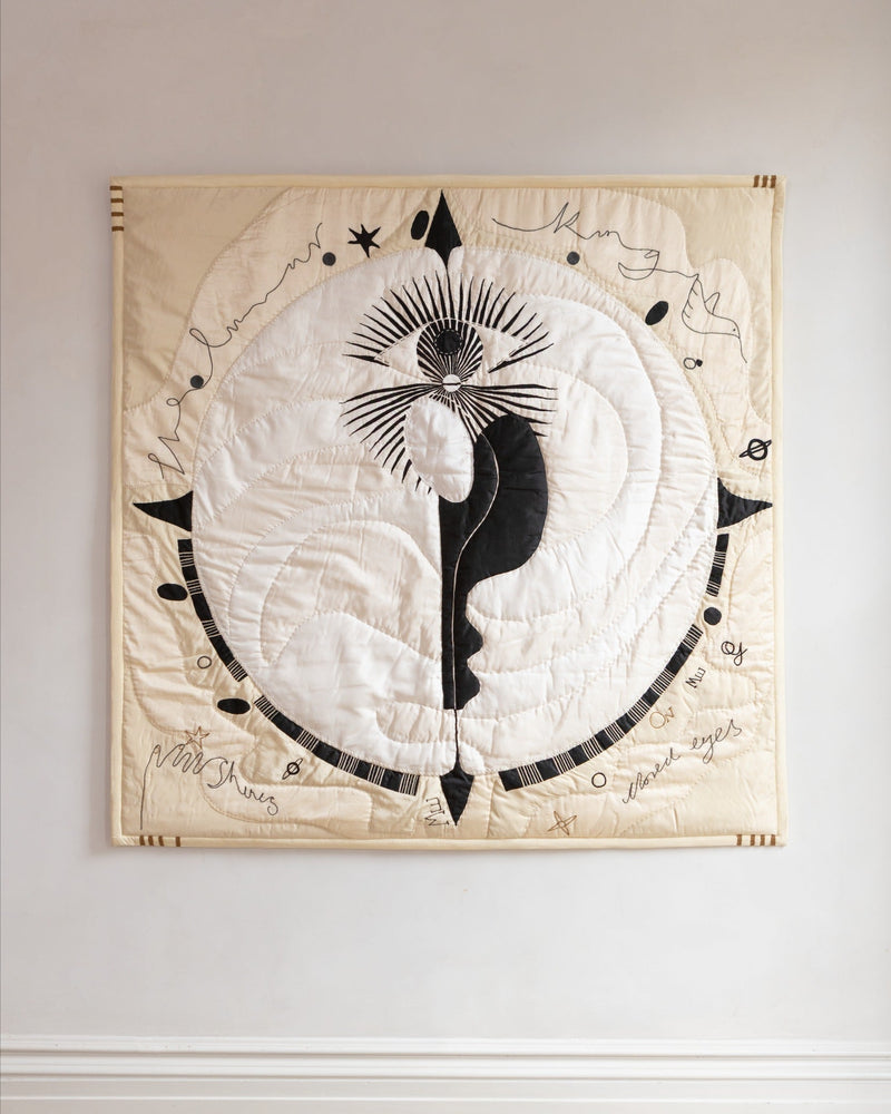 Lunar King — Hand Quilted Silk Tapestry by House of Quentin Jones | The Oblist