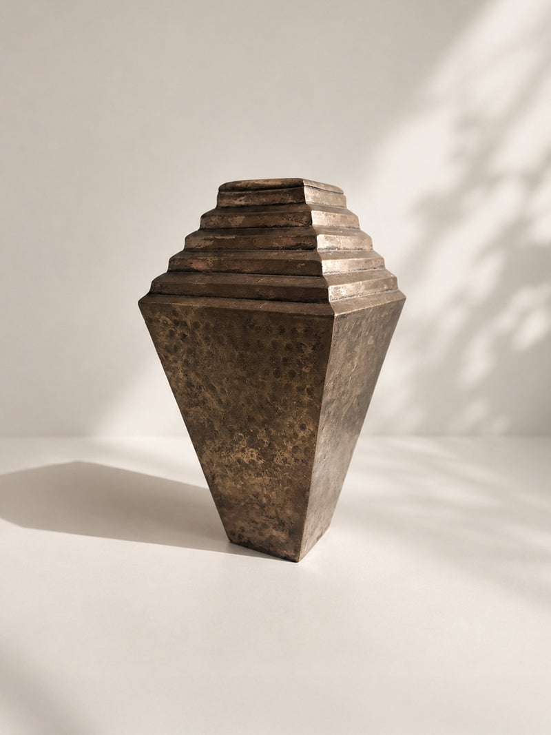 Art Deco Hammered Brass Vase - 1920s by Dodo Vintage | The Oblist