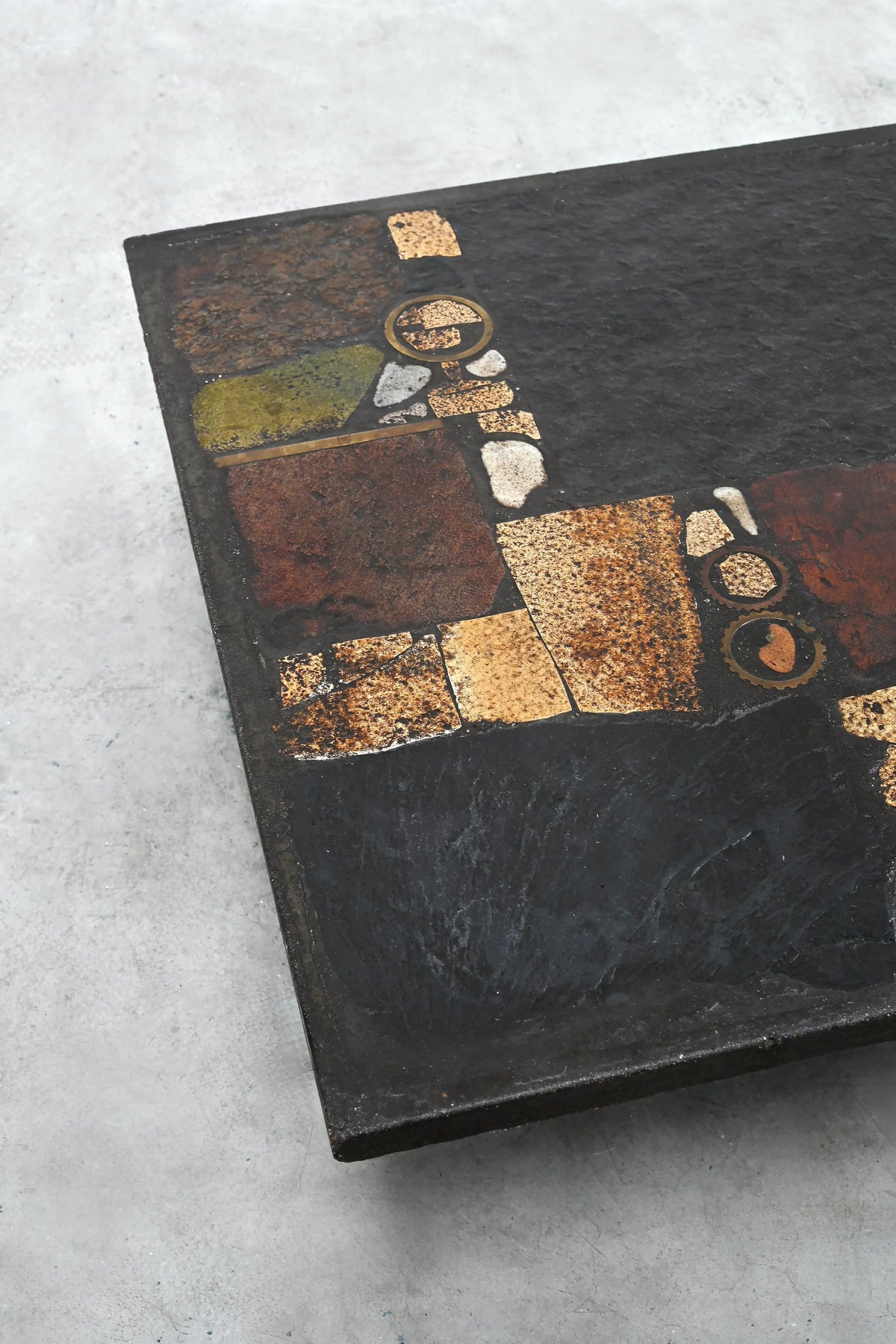 Paul Kingma Slate, Stone, and Brass Table | The Oblist
