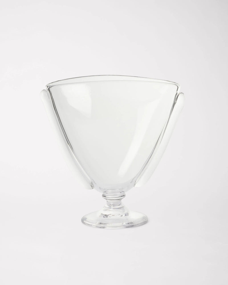 Karl Vase — close-up of clear glass with curved edges
