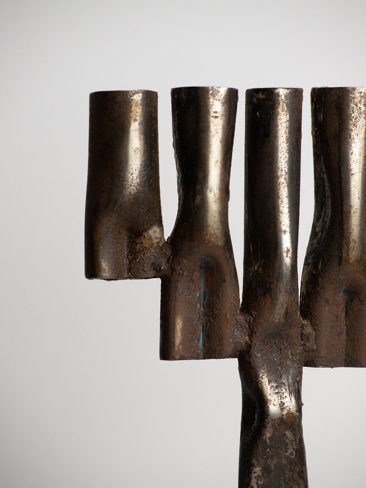 Tree-Form Brutalist Candelabra in Welded Iron, Five Arms, 1960s–1970s — in context