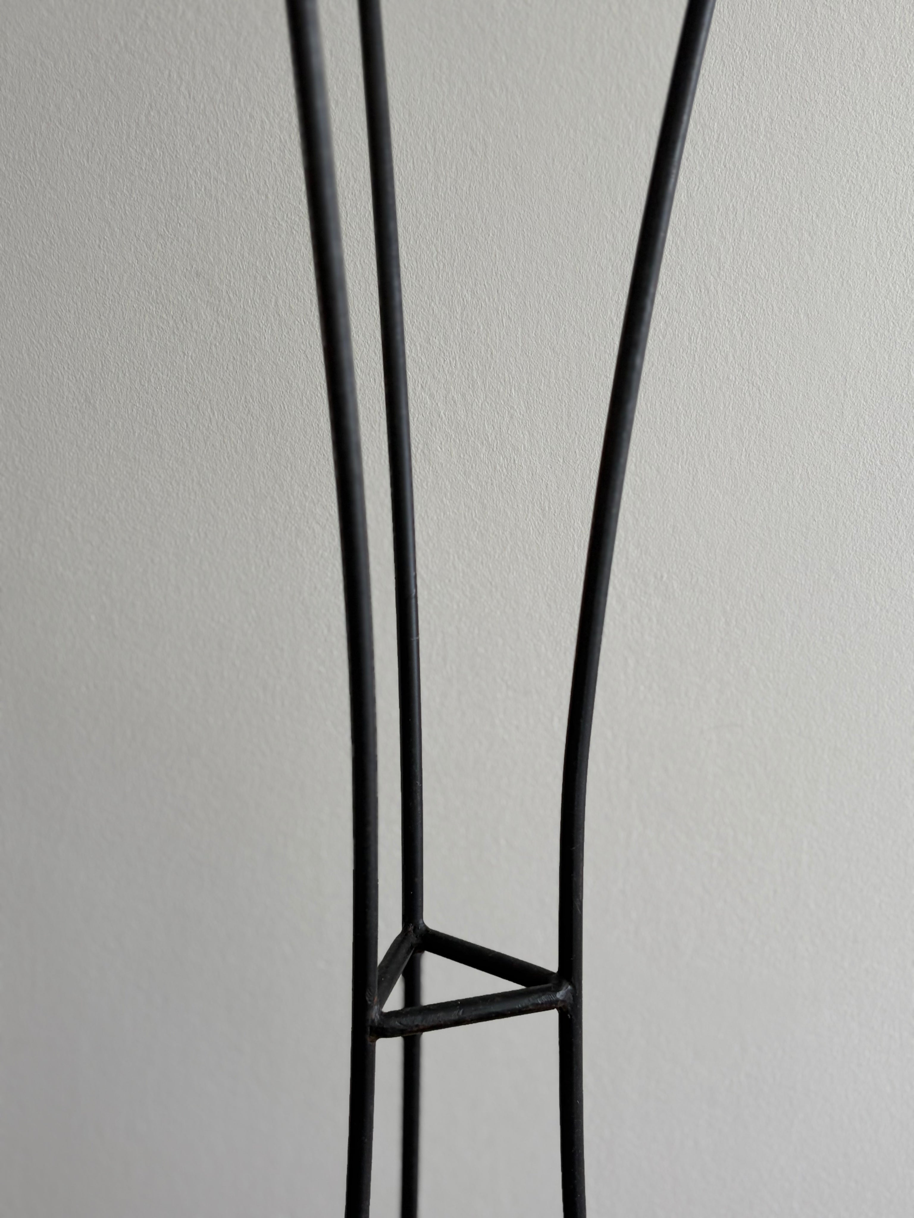 Pair of Monumental Forged Iron Floor Candleholders, Portugal, 1970s — alternate view