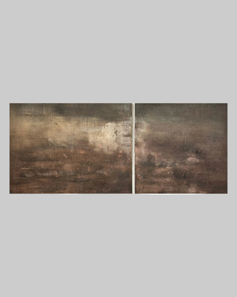 Painting on Canvas, "clouds" Lime Paint and Oil on Linen by Vincent Perbal | The Oblist — earthy tones, contemporary artwork