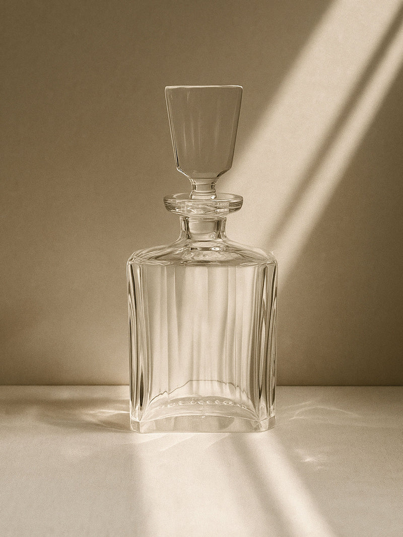 Italian Crystal Glass Decanter, 1970s by Dodo Vintage | The Oblist — clear glass, vintage design