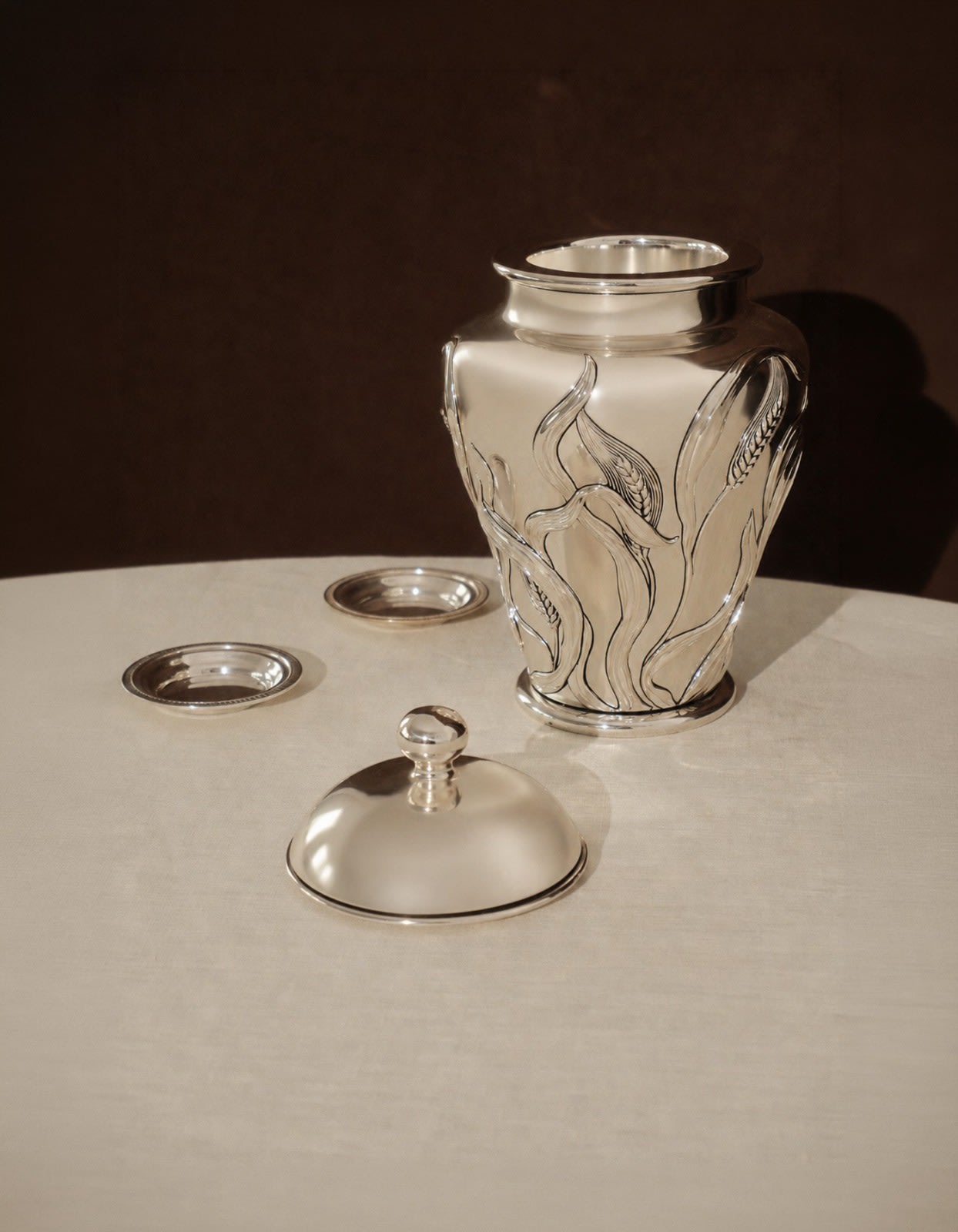 Silver-Plated Potiche by Marcello Giorgio — side angle