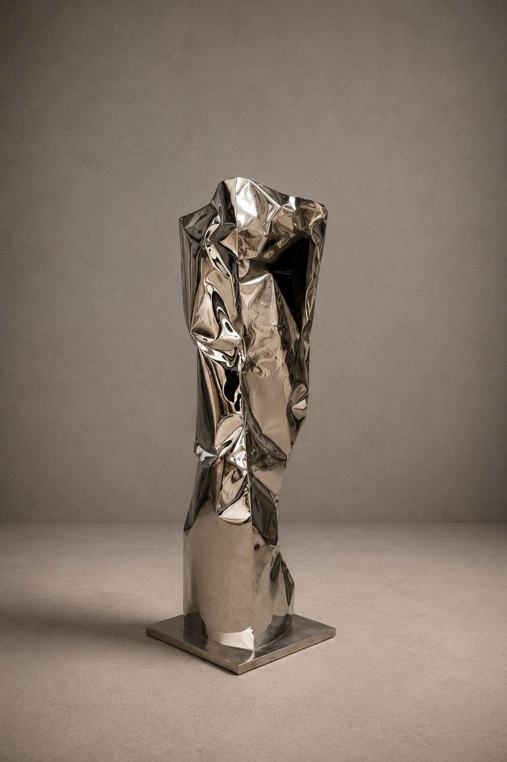 Stainless Steel Sculpture - Monolith Series by Nitush Aroosh — side angle