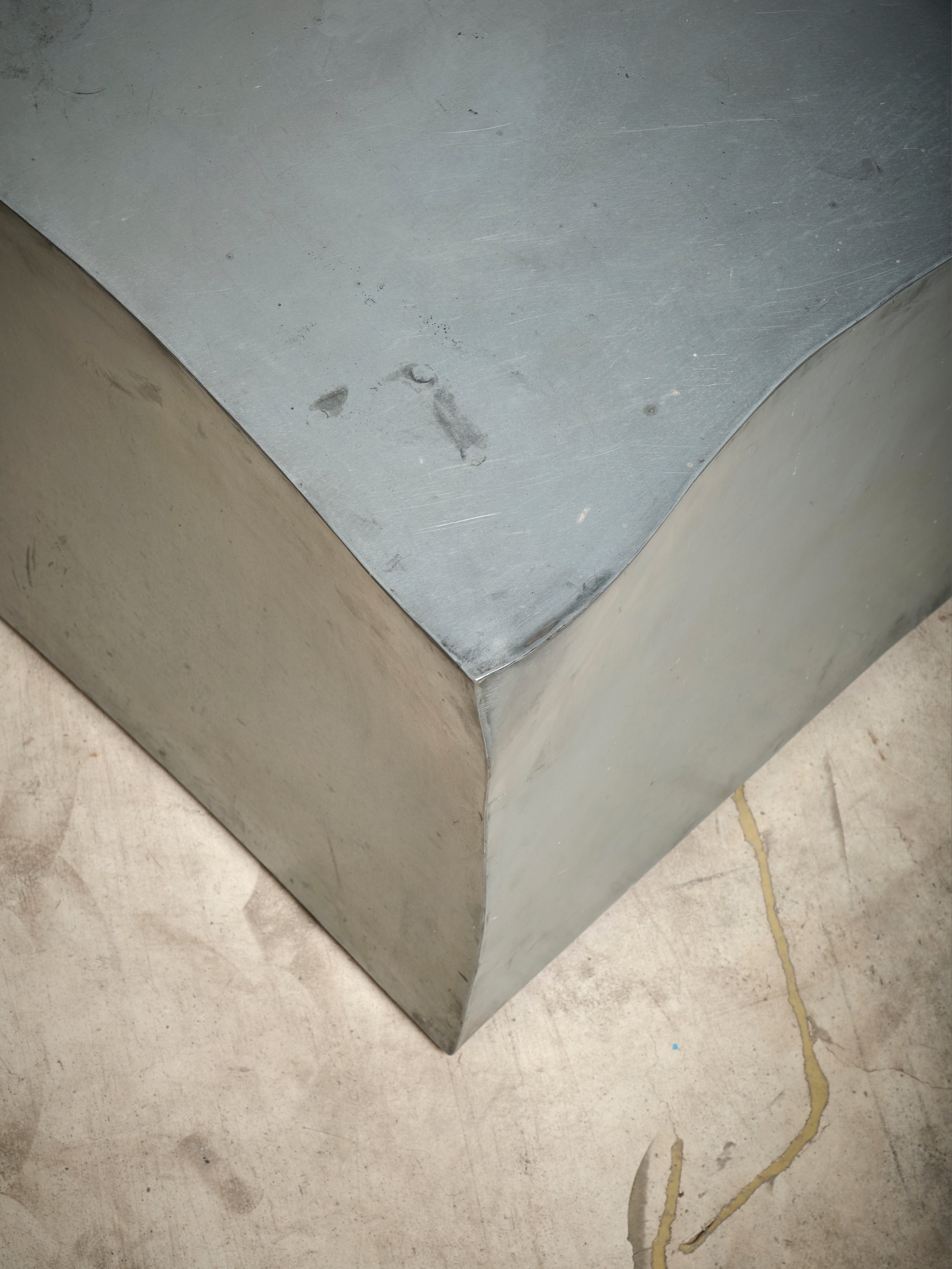 Cube Side Table by Pucci de Rossi, Zinc, France, 2000's