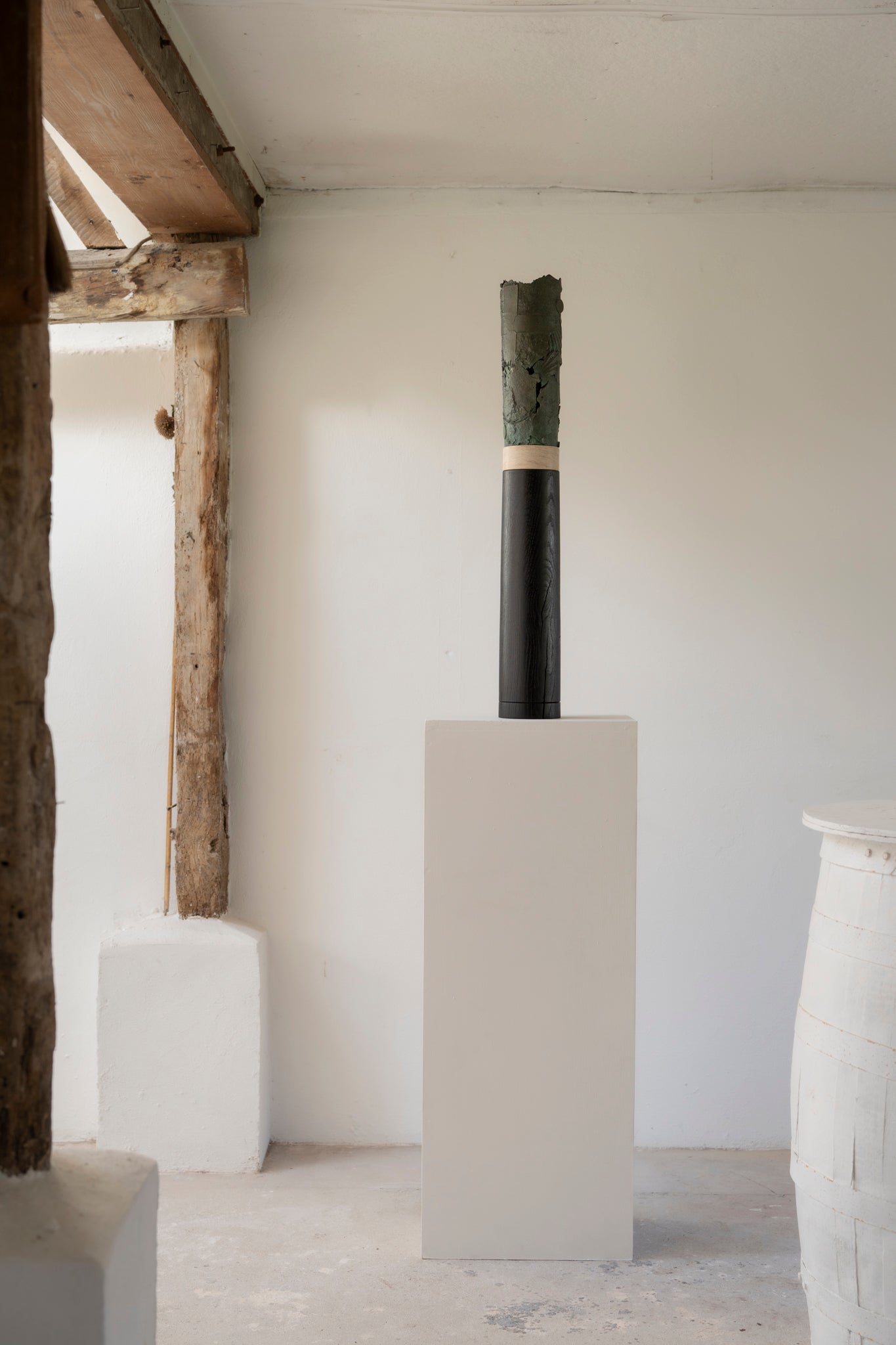 Keeper | Bronze, Stone & Oak Sculpture