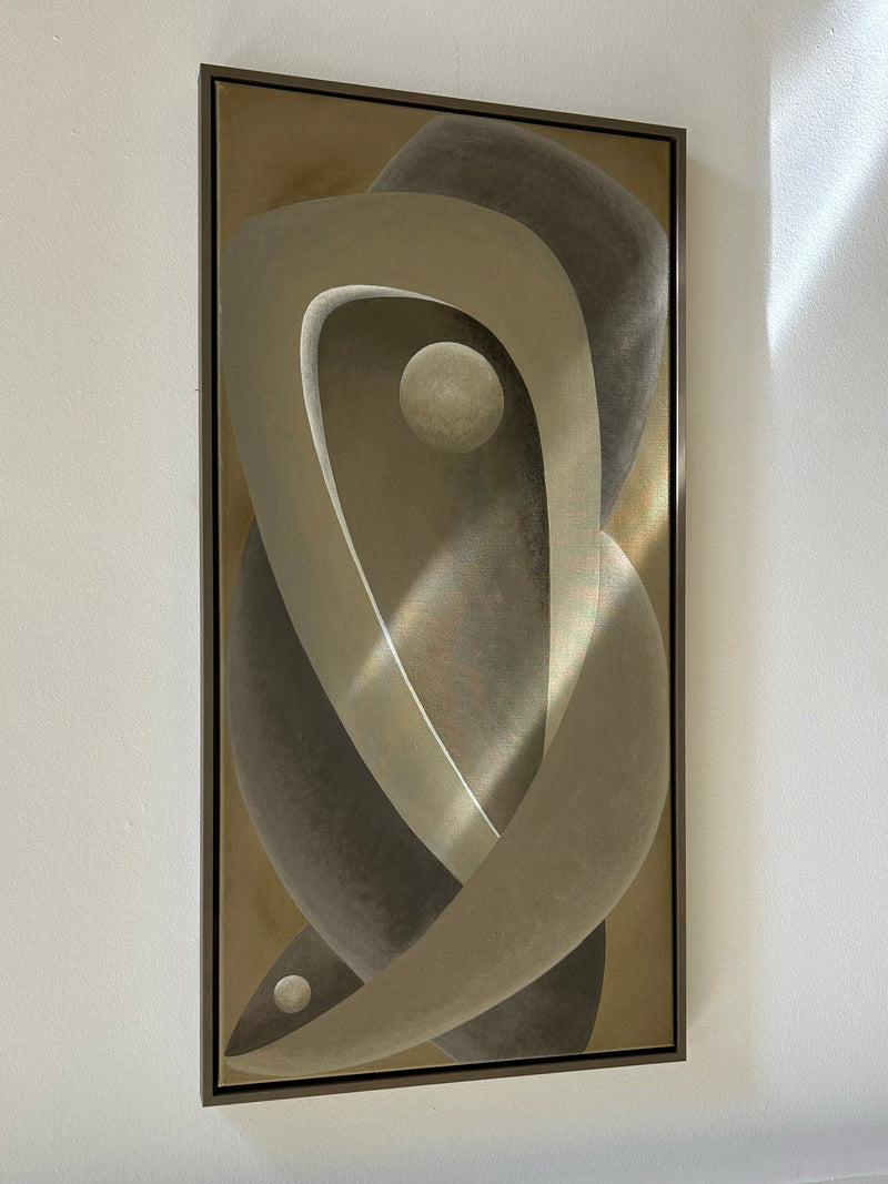 Embrace' Painting — close-up of abstract shapes in neutral tones