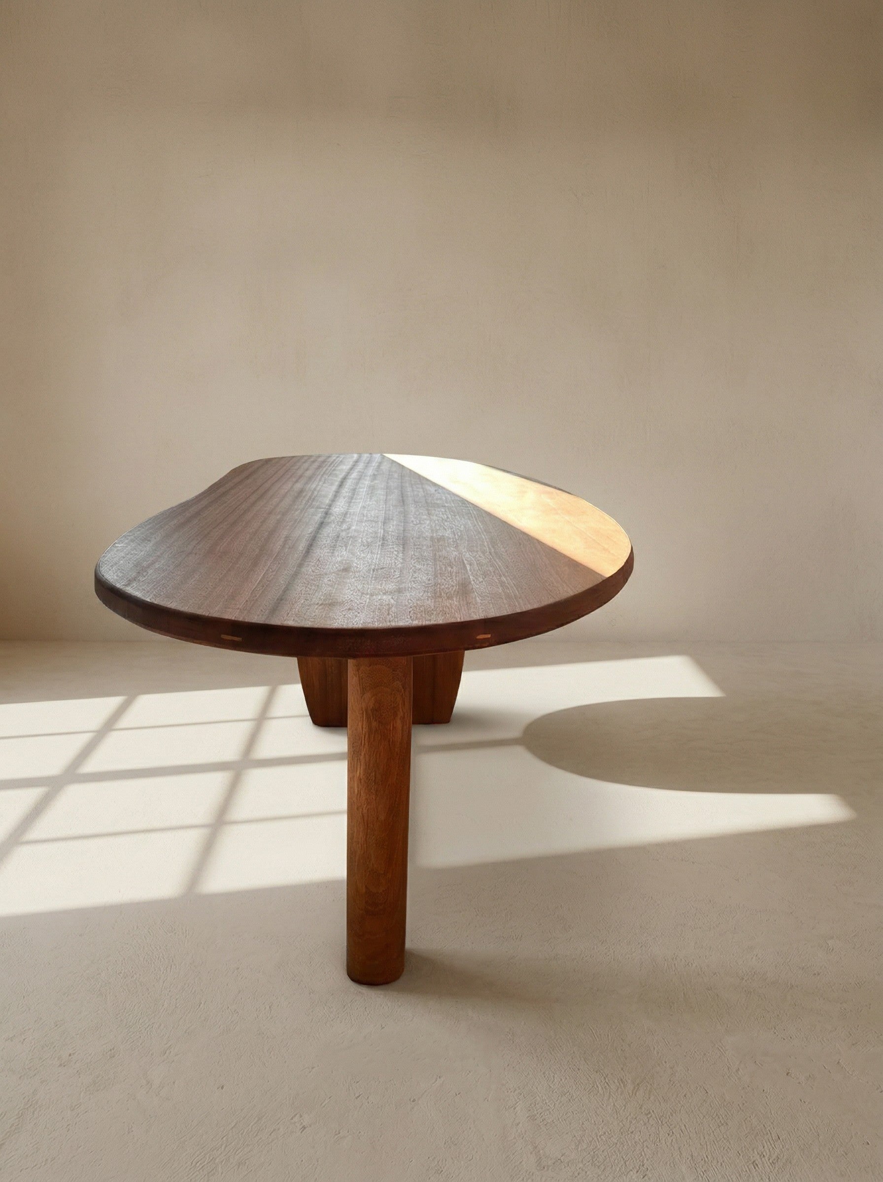 Dining Table - Wavy texture — top view of wooden surface with light shadow