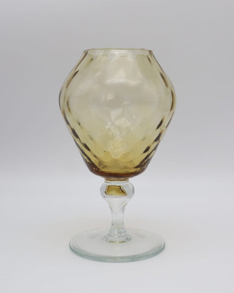 Mid-Century Modern Amber Glass Brandy Snifter Vase by Empoli, Italy – 1960s by Forma Finds | The Oblist