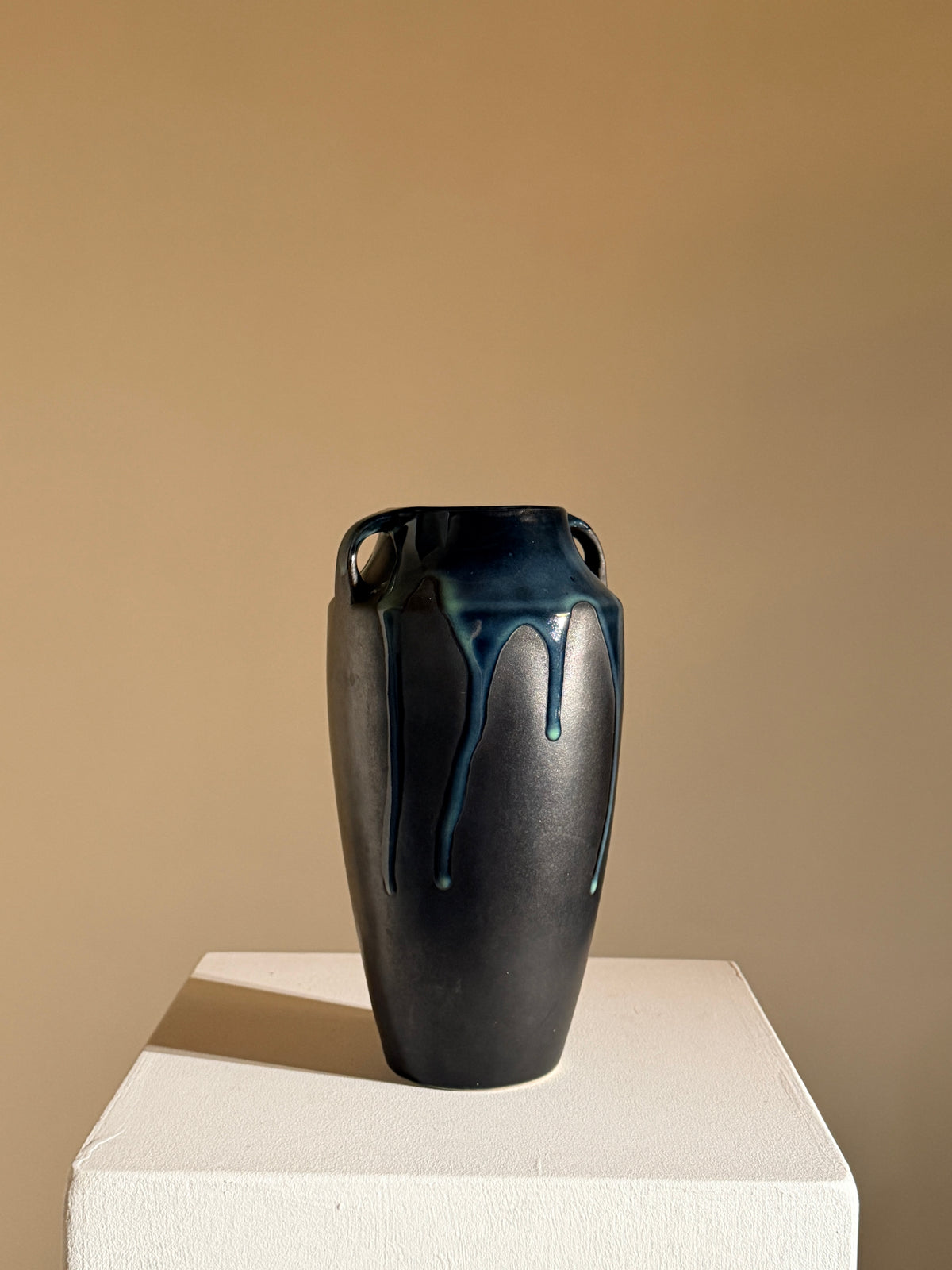 Large Art Deco handled vase by Alfred Lebret, France, circa 1920 — lifestyle setting