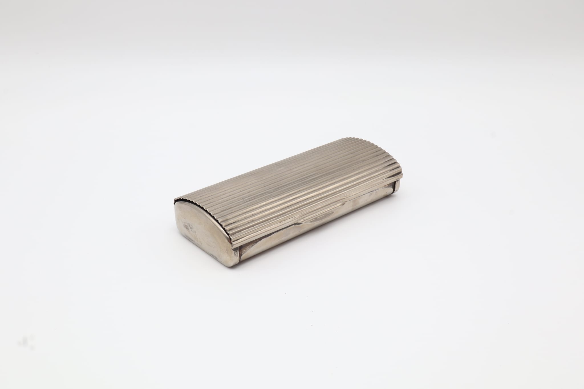 Vintage Ribbed Sterling Silver-plated Case – France, c. 1930–1950 by Forma Finds | The Oblist