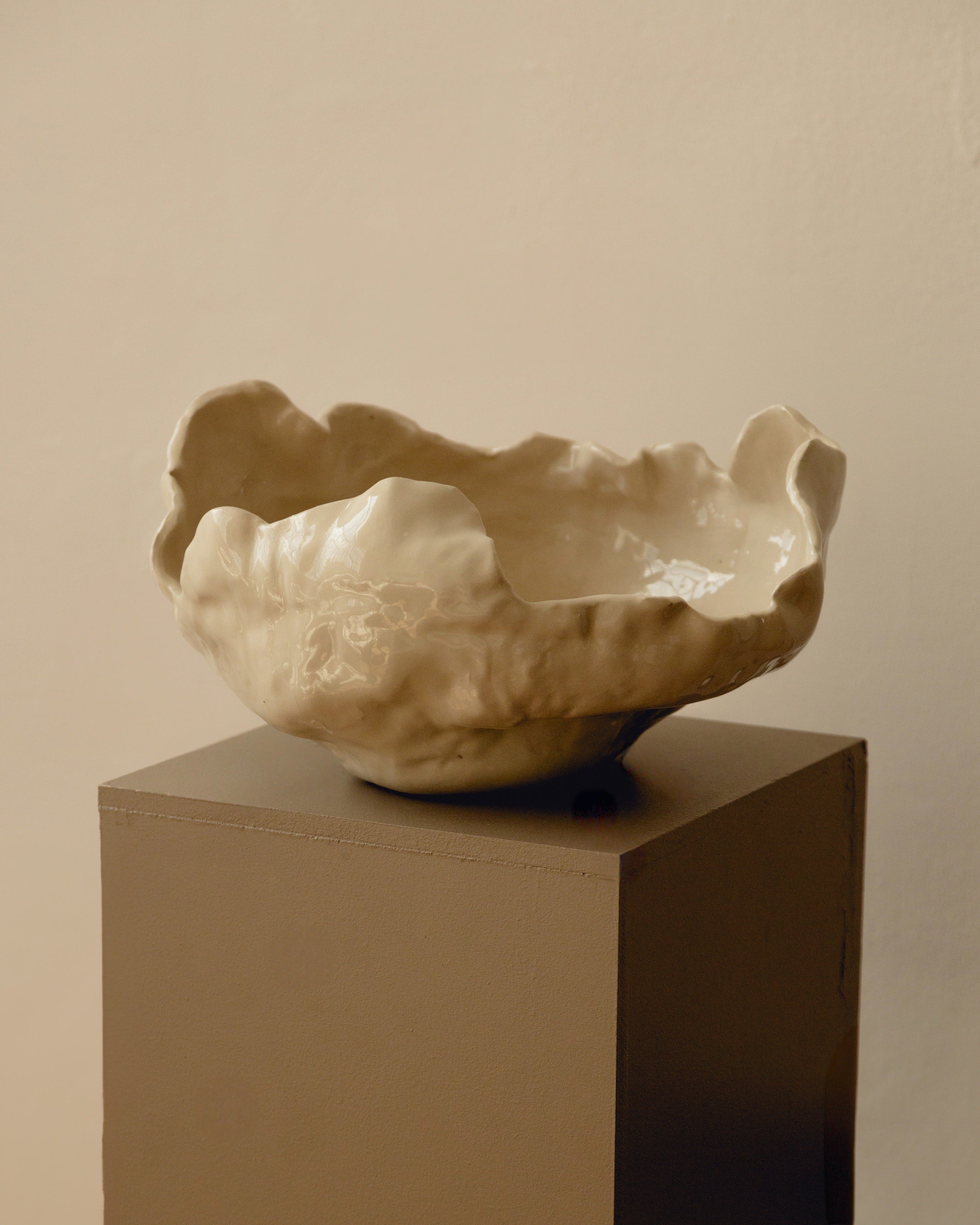 Contemporary Bowl in Glazed Ceramic - The Modica Collection by Passé The Store | The Oblist — handcrafted cream ceramic