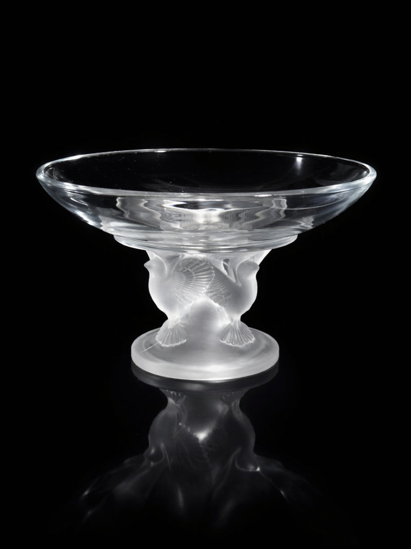 Japanese Art Deco Crystal Centerpiece - Lalique Style 1980s by Dodo Vintage | The Oblist