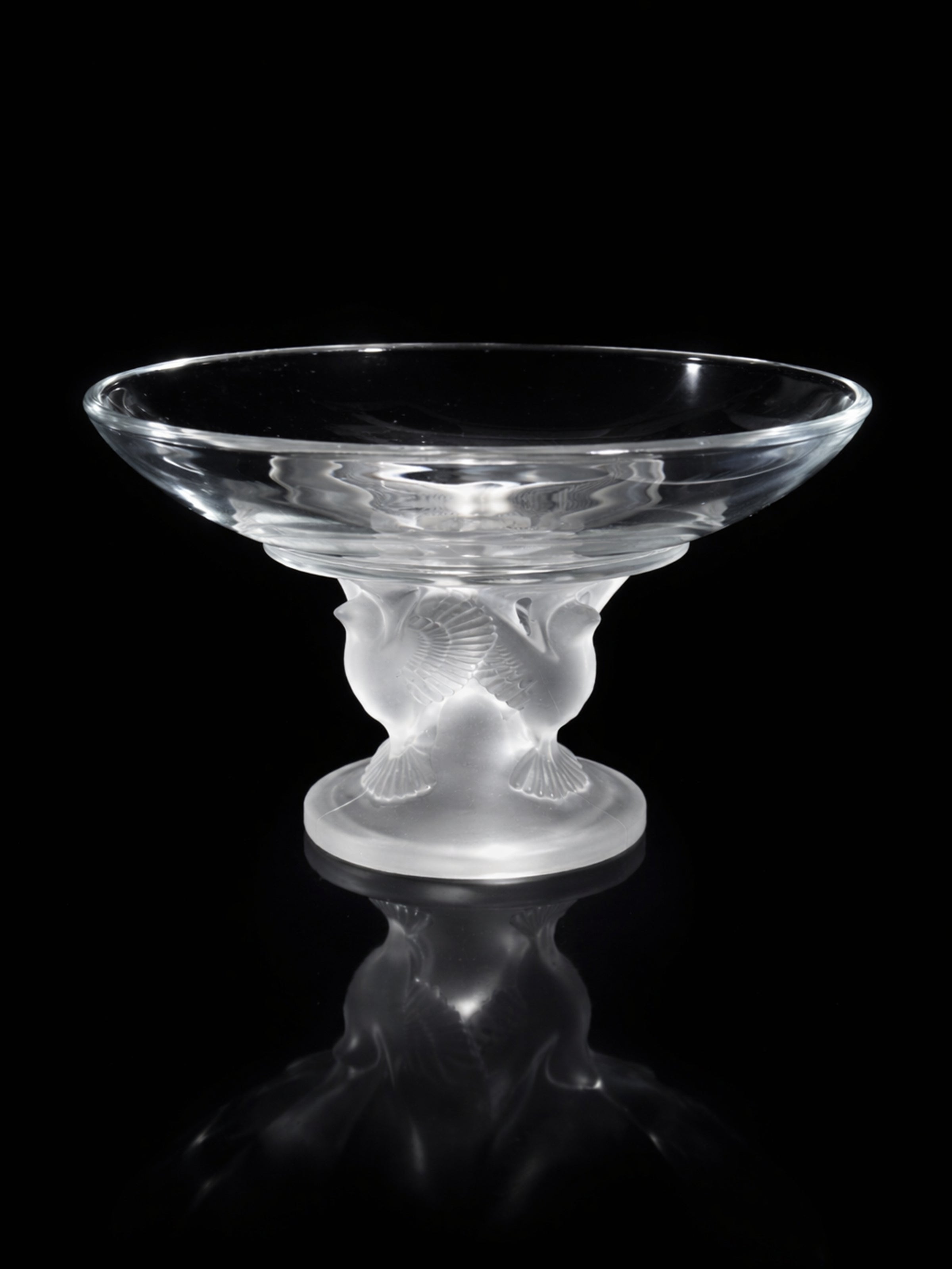 Japanese Art Deco Crystal Centerpiece - Lalique Style 1980s by Dodo Vintage | The Oblist