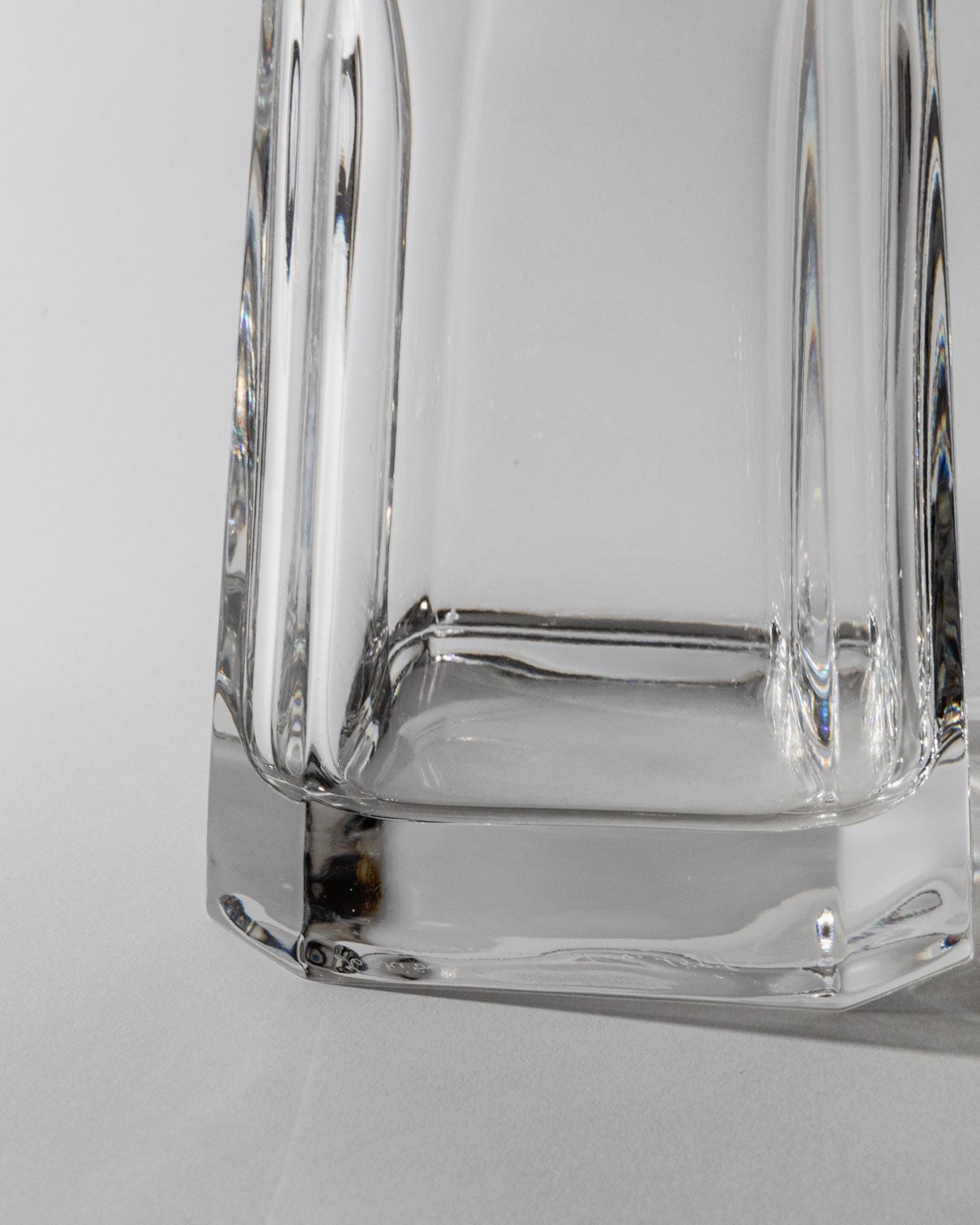 1990s Murano Glass Decanter — back view highlighting clear glass base