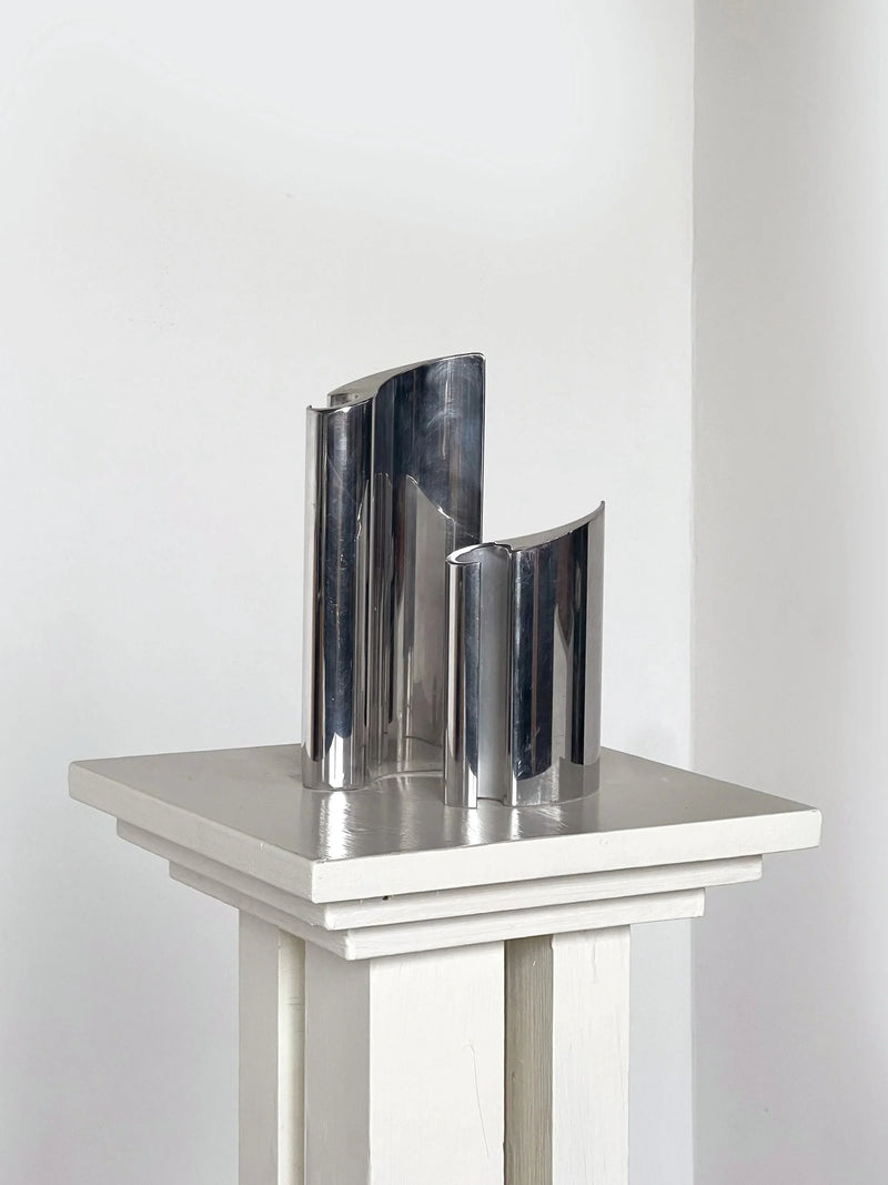Curved Polished Sculpture Pair by Porter Studio | The Oblist — polished metal finish